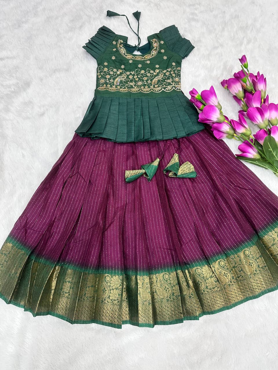 Kids Heavy Silk Lehenga Choli