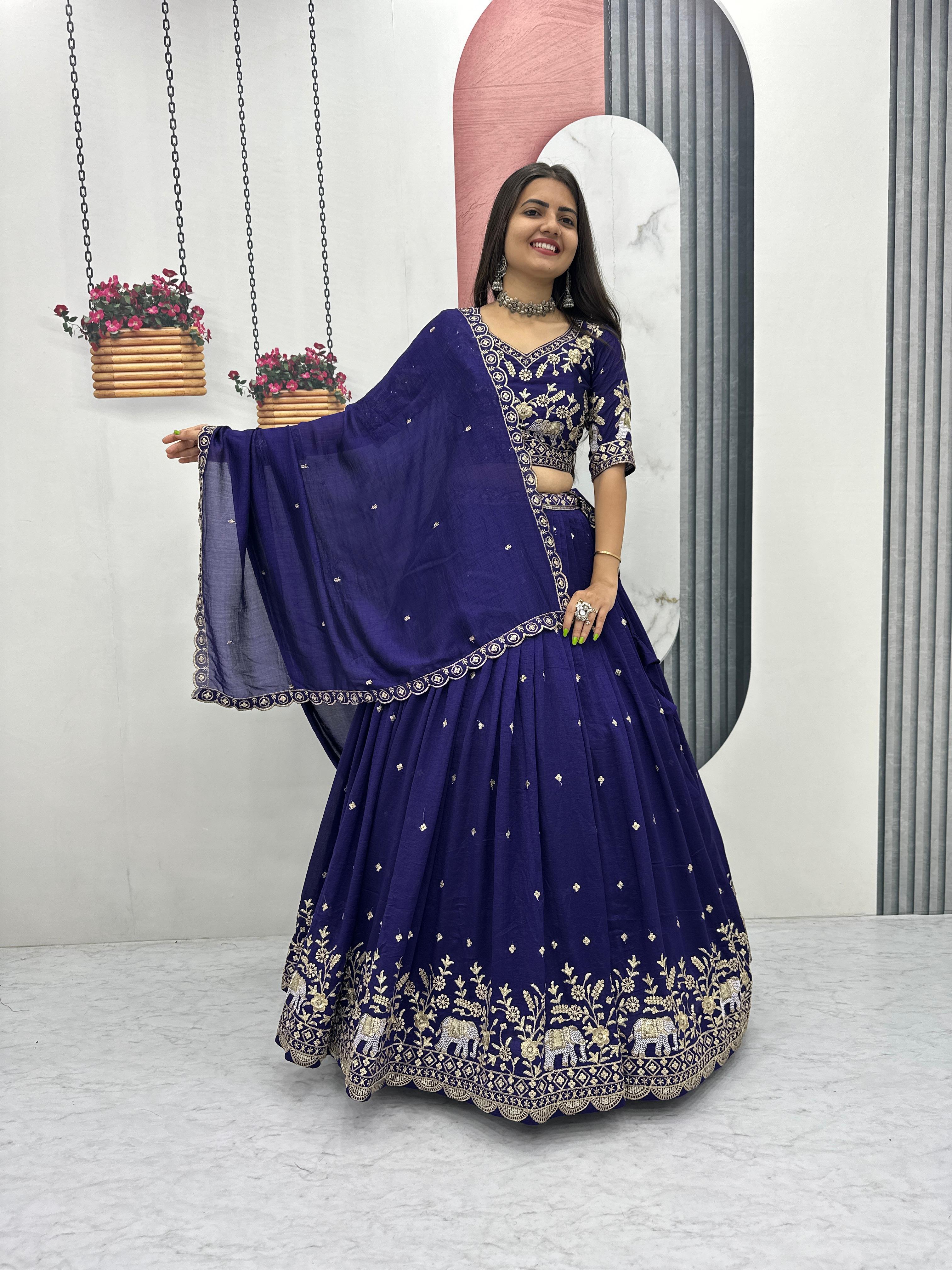 Vichitra Silk Lehenga Choli