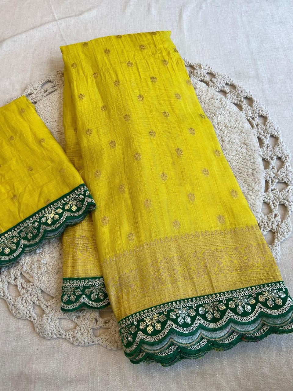 Pure Soft Banarasi Tissue Zari Crushed Silk Weaving Saree