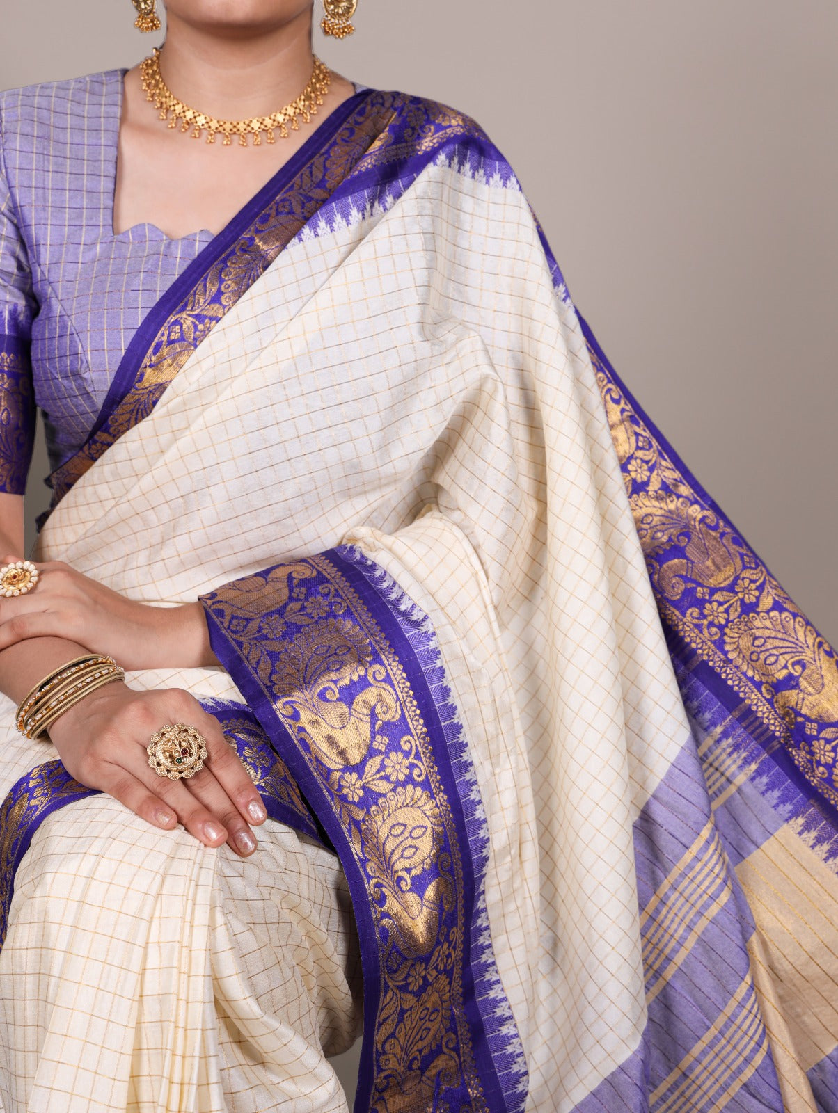 Poli Cotton Chex Saree