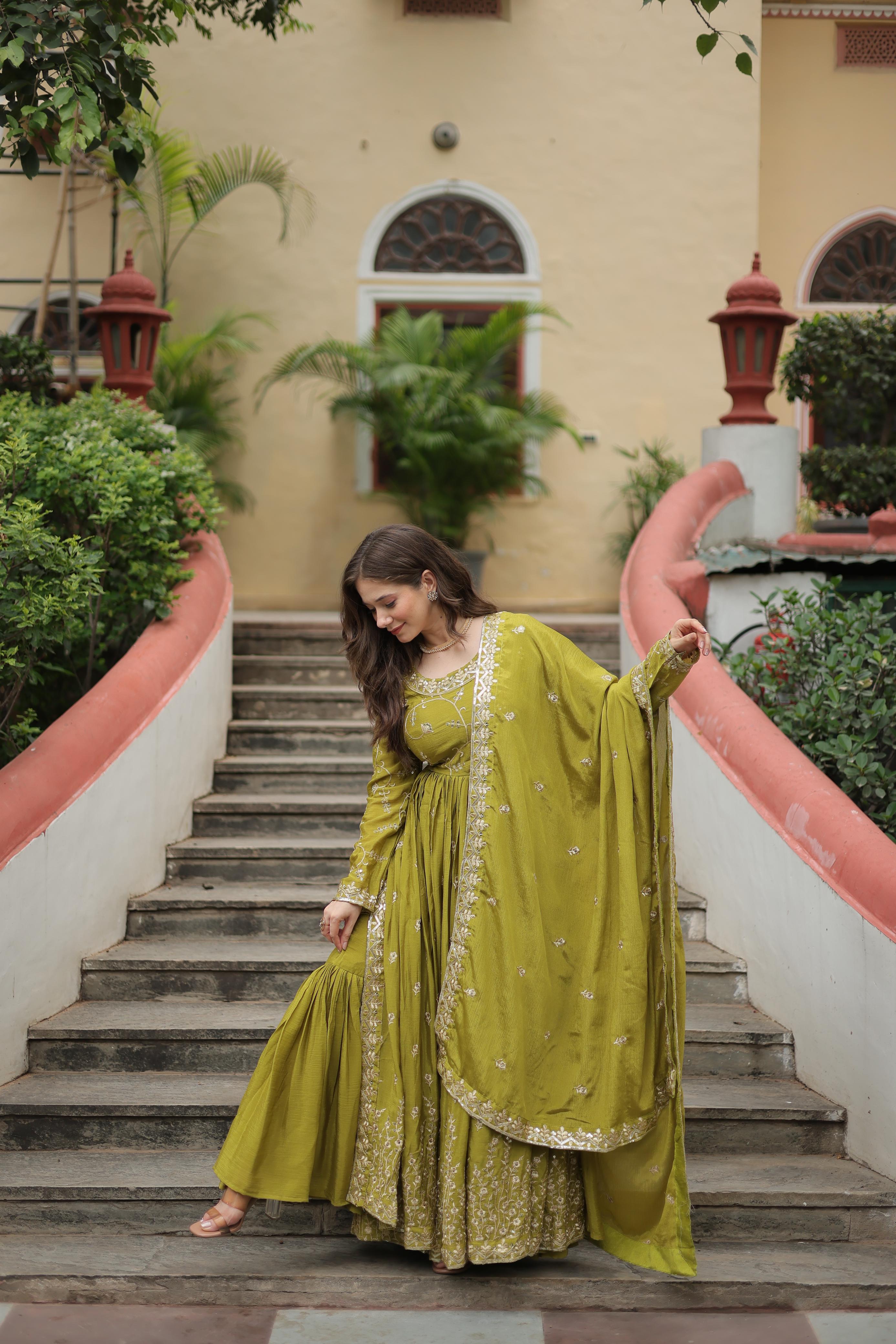 Designer Readymade Top Sharara  Dupatta