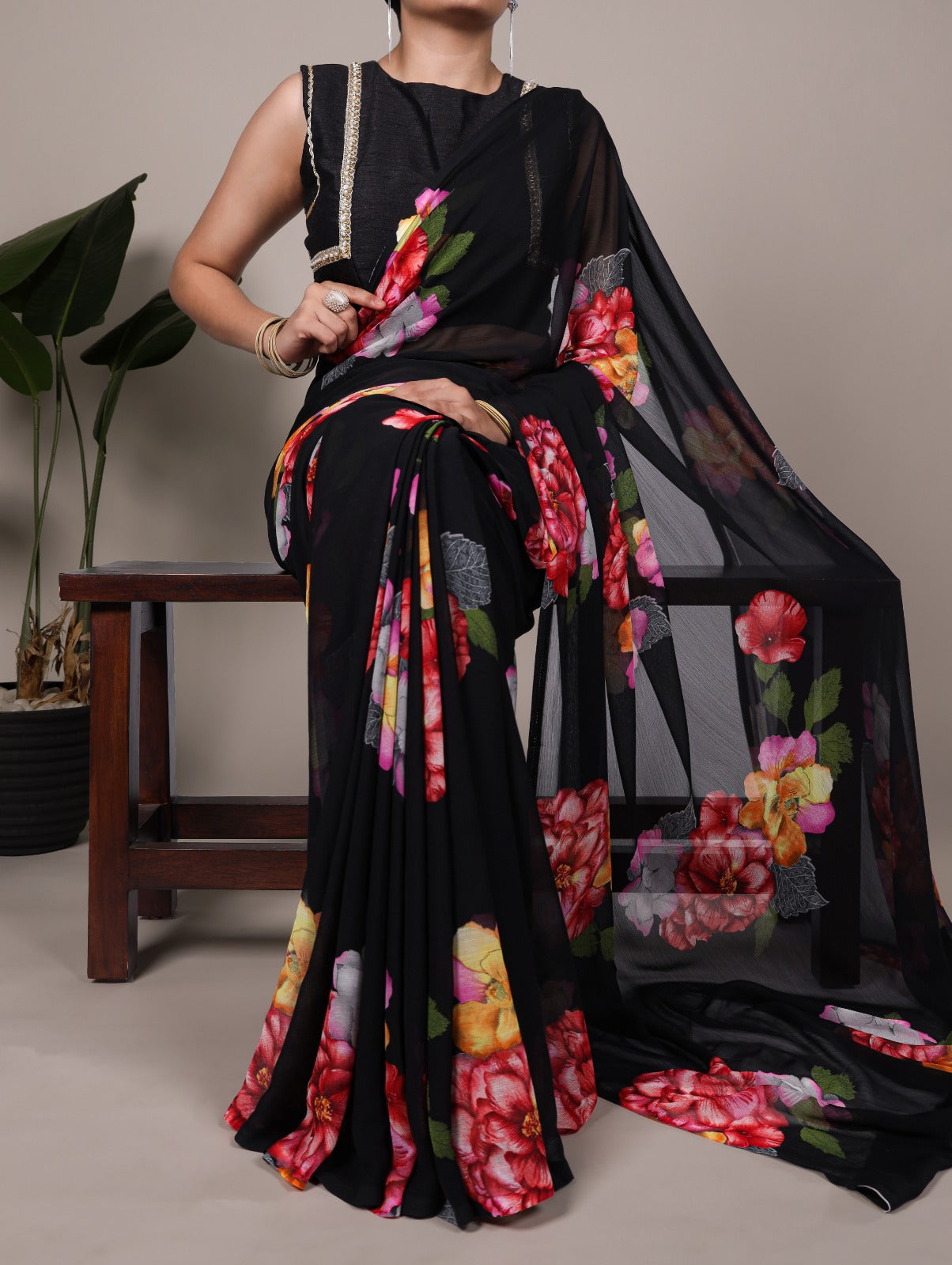 Chiffon Floral Printed Saree