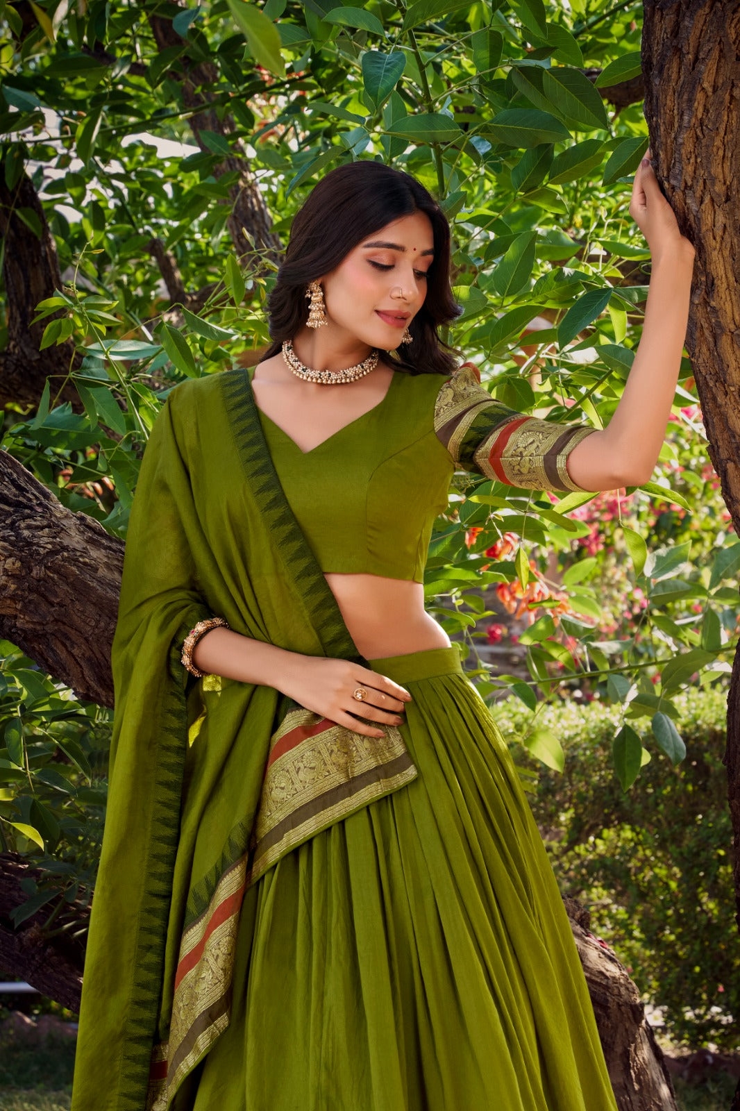 Pure Chanderi  Lehenga Choli