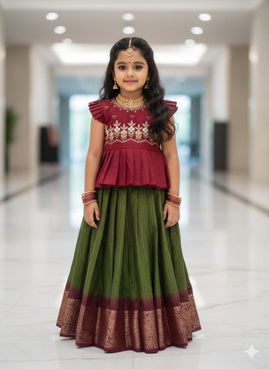 Kids Heavy Silk Lehenga Choli