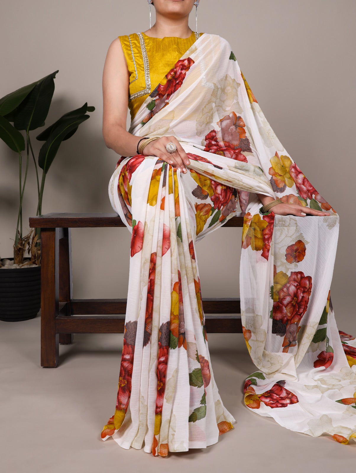 Chiffon Floral Printed Saree