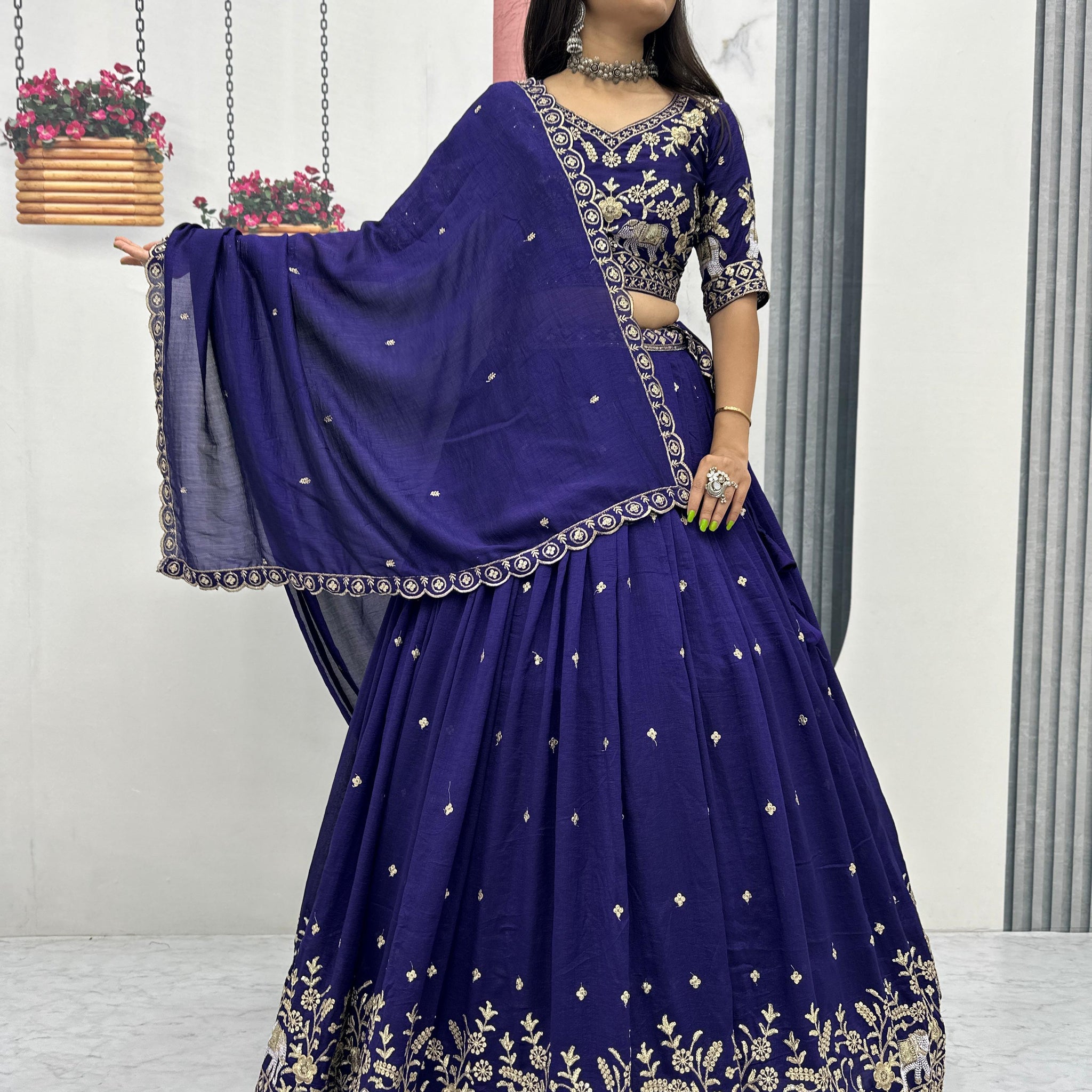 Vichitra Silk Lehenga Choli
