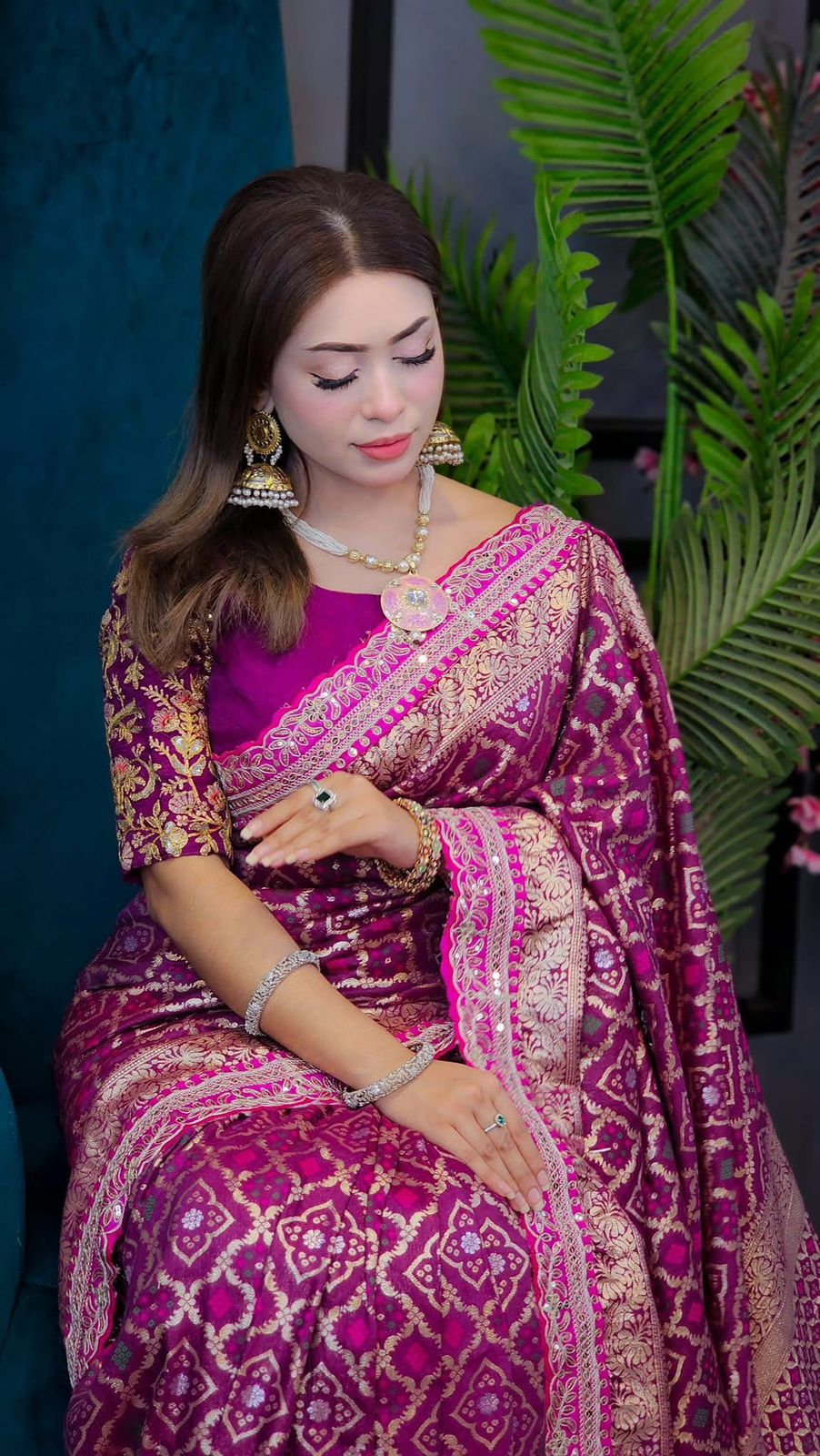 Pure Soft Russian Bandhej Silk Pattu Saree