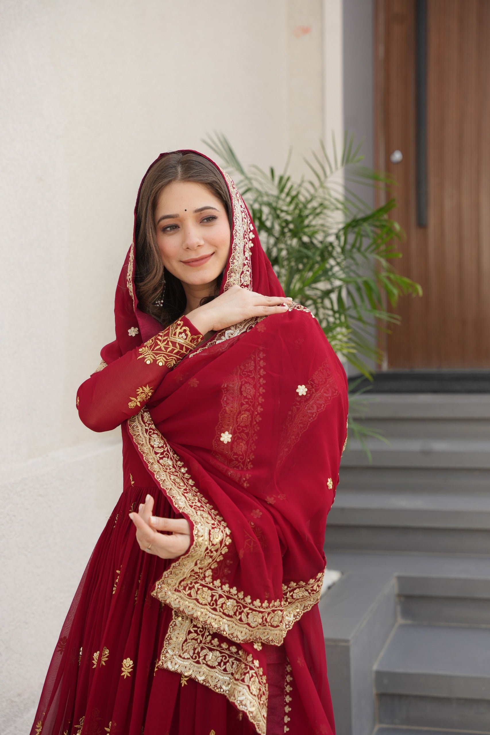 Designer Readymade Gown Dupatta