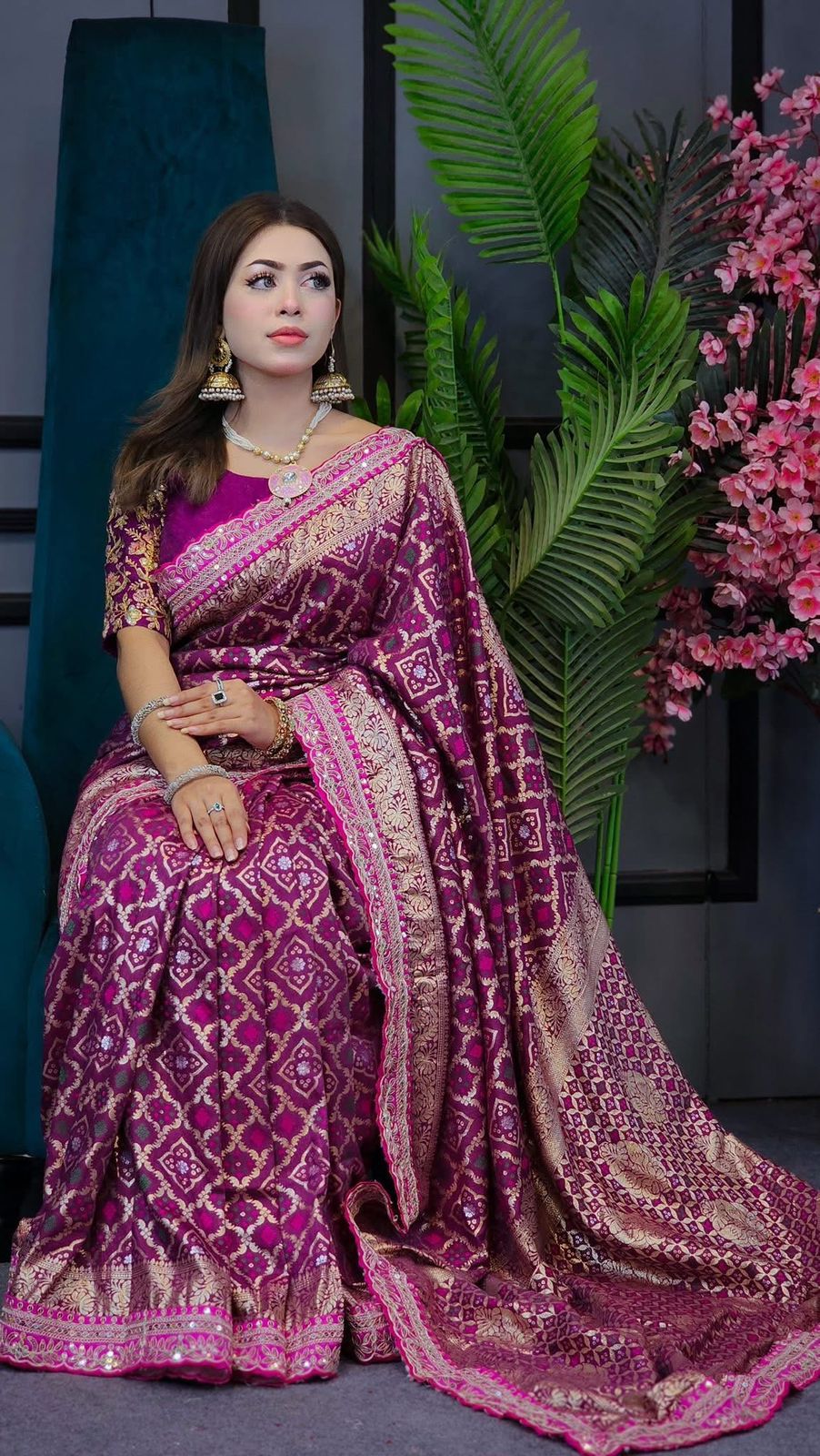 Pure Soft Russian Bandhej Silk Pattu Saree