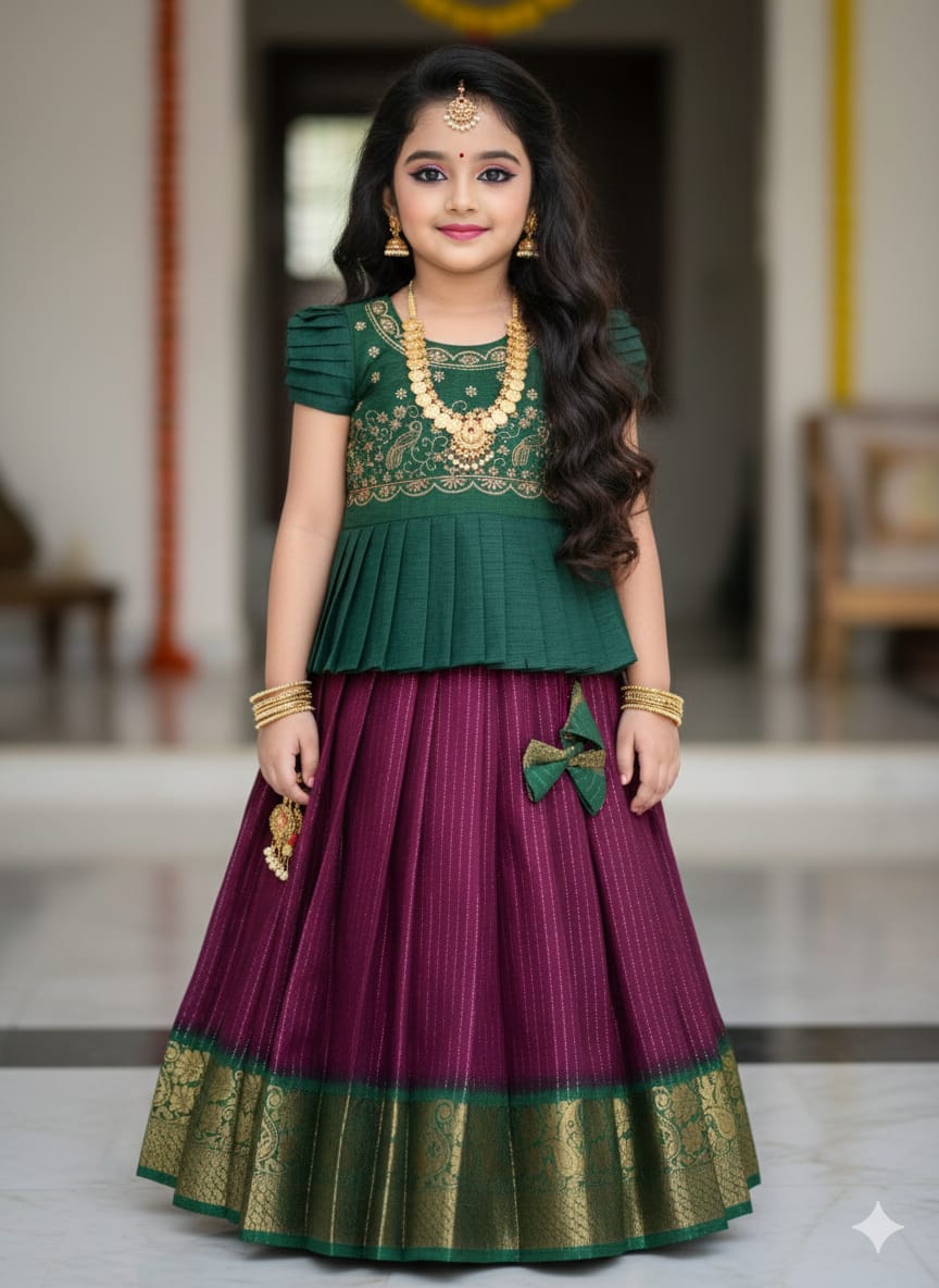 Kids Heavy Silk Lehenga Choli