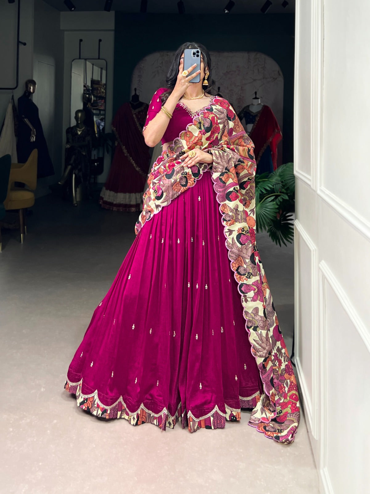 Vichitra Silk - Lehenga Choli