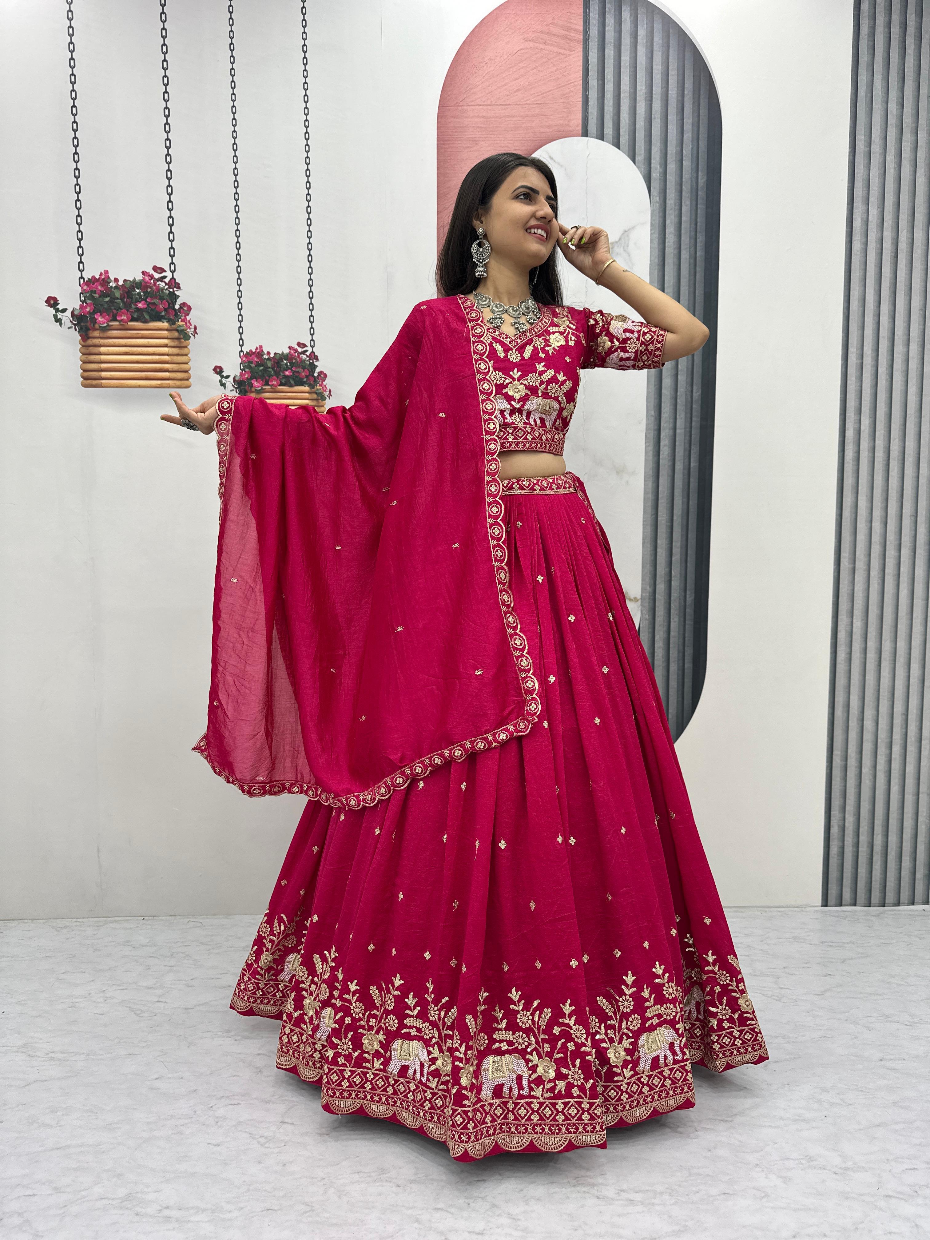 Vichitra Silk Lehenga Choli