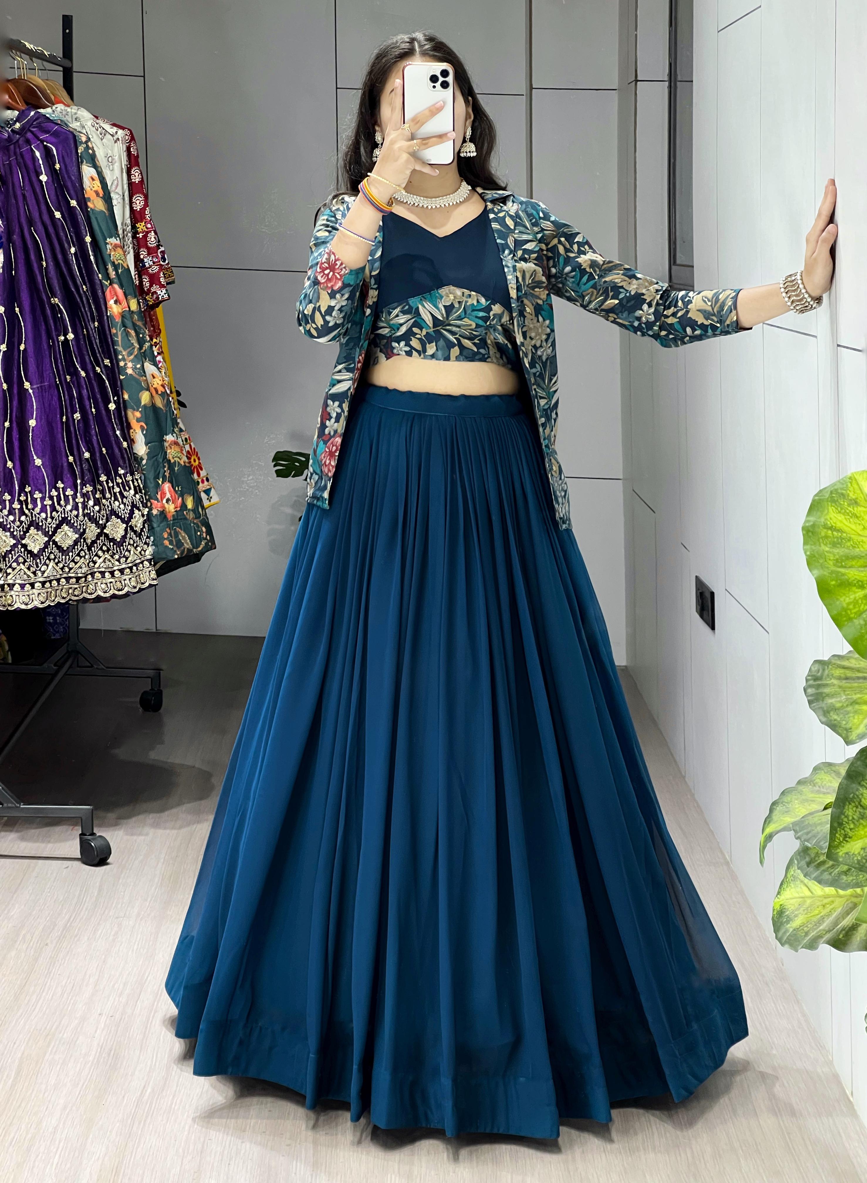 Heavy Georgette Plain Lehenga Choli
