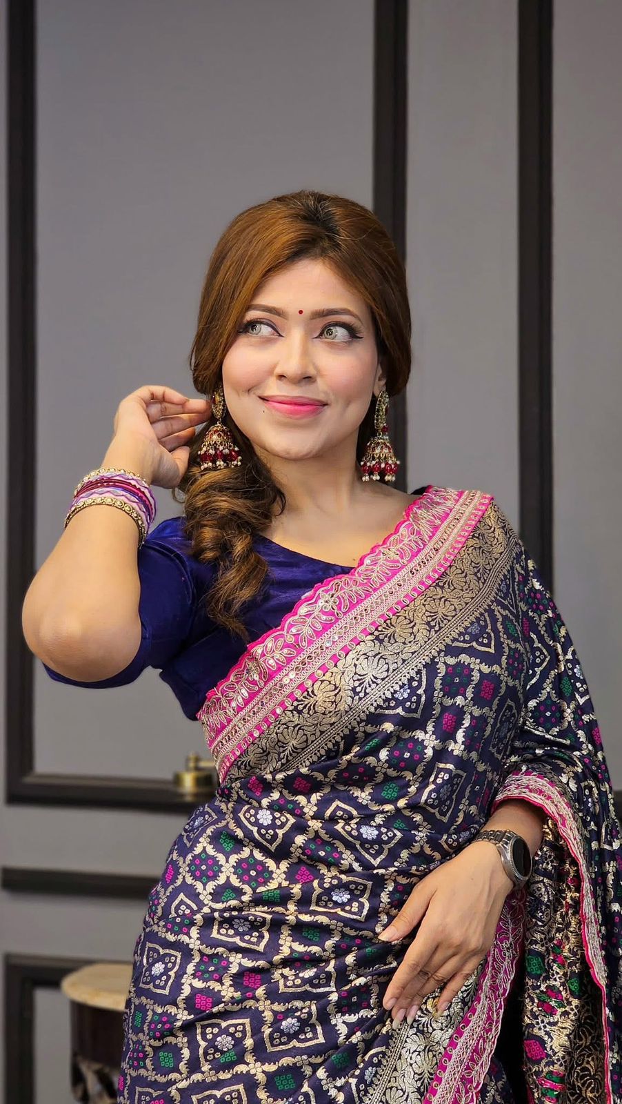 Pure Soft Russian Bandhej Silk Pattu Saree