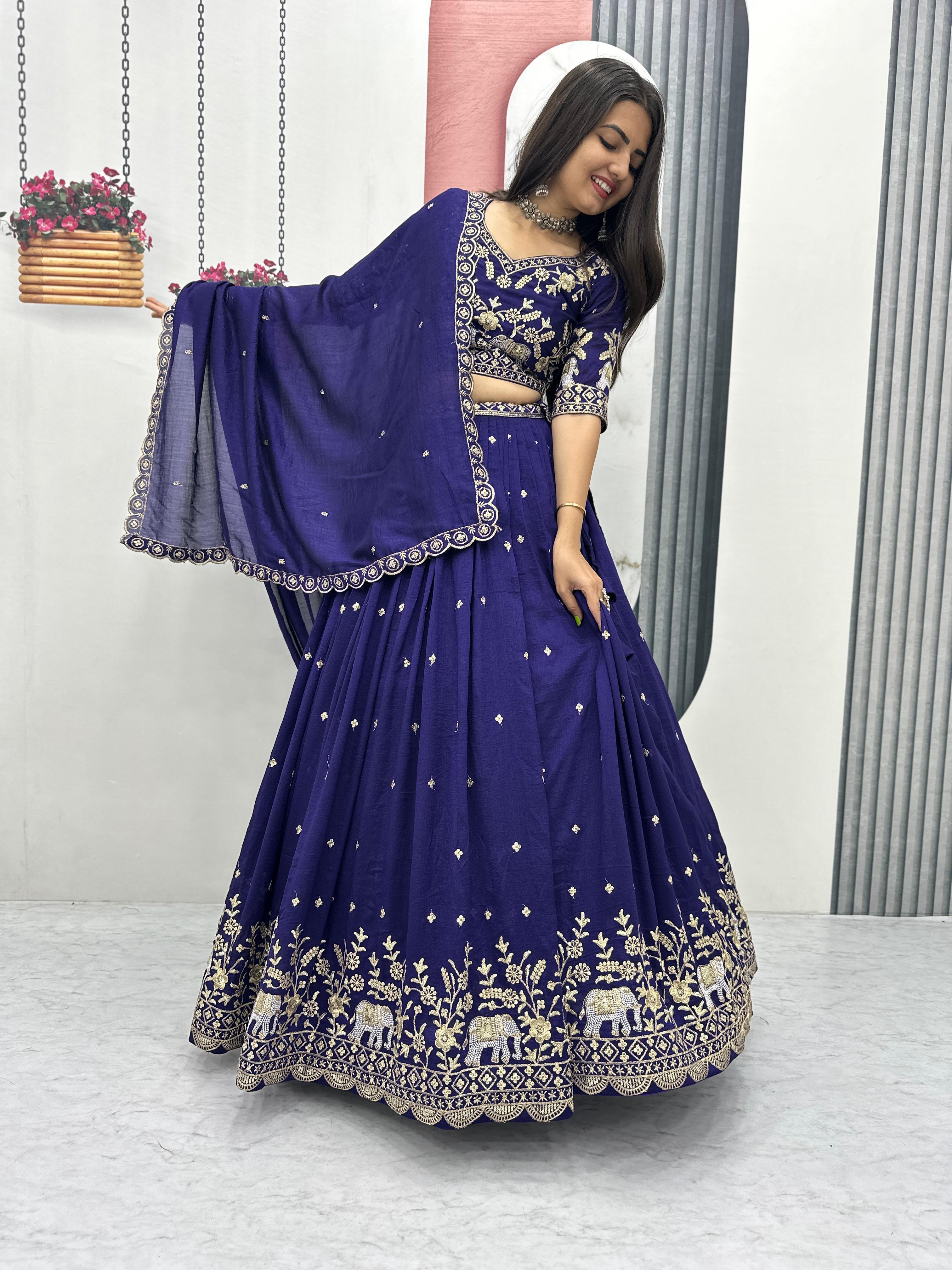 Vichitra Silk Lehenga Choli