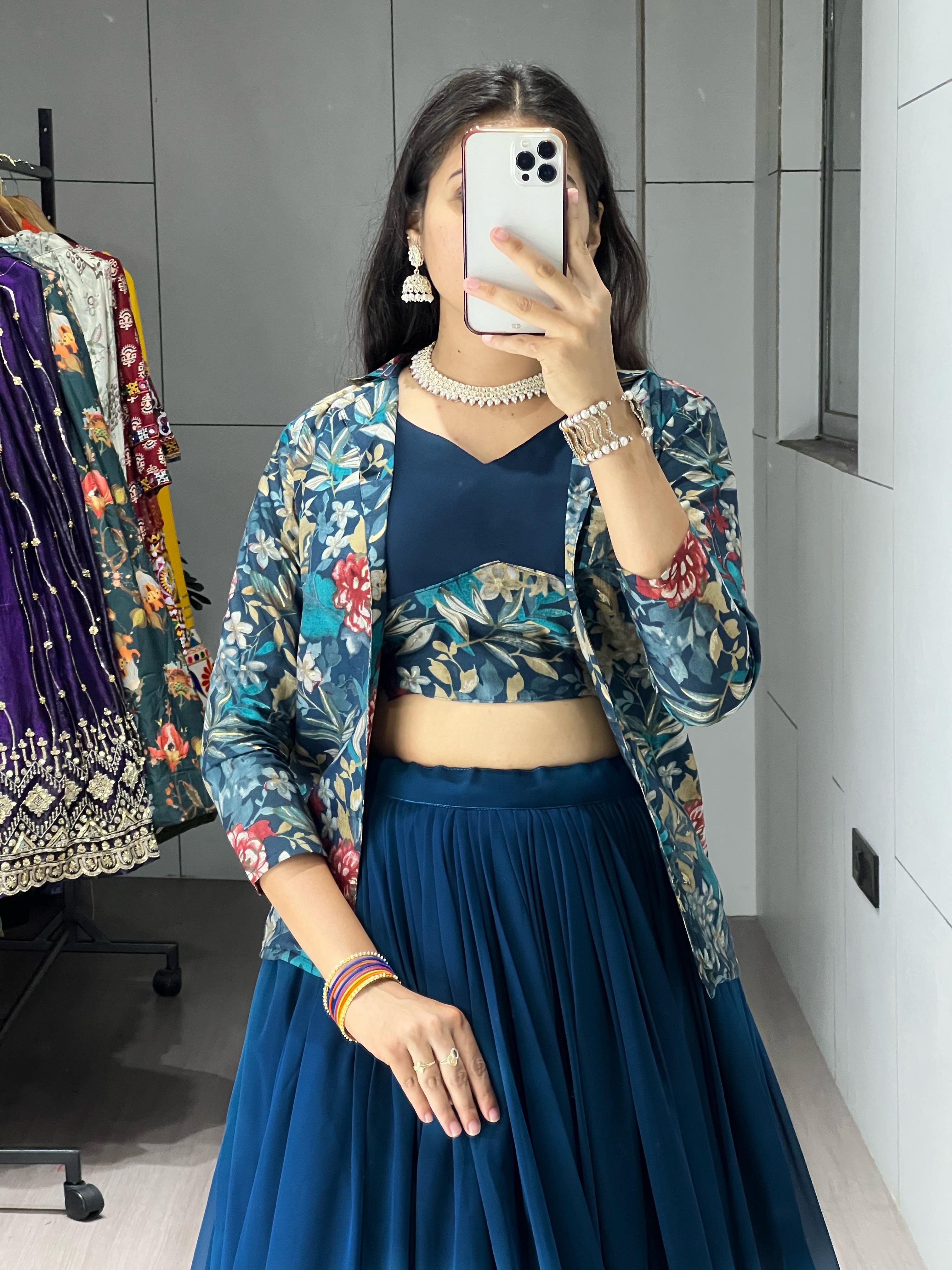 Heavy Georgette Plain Lehenga Choli