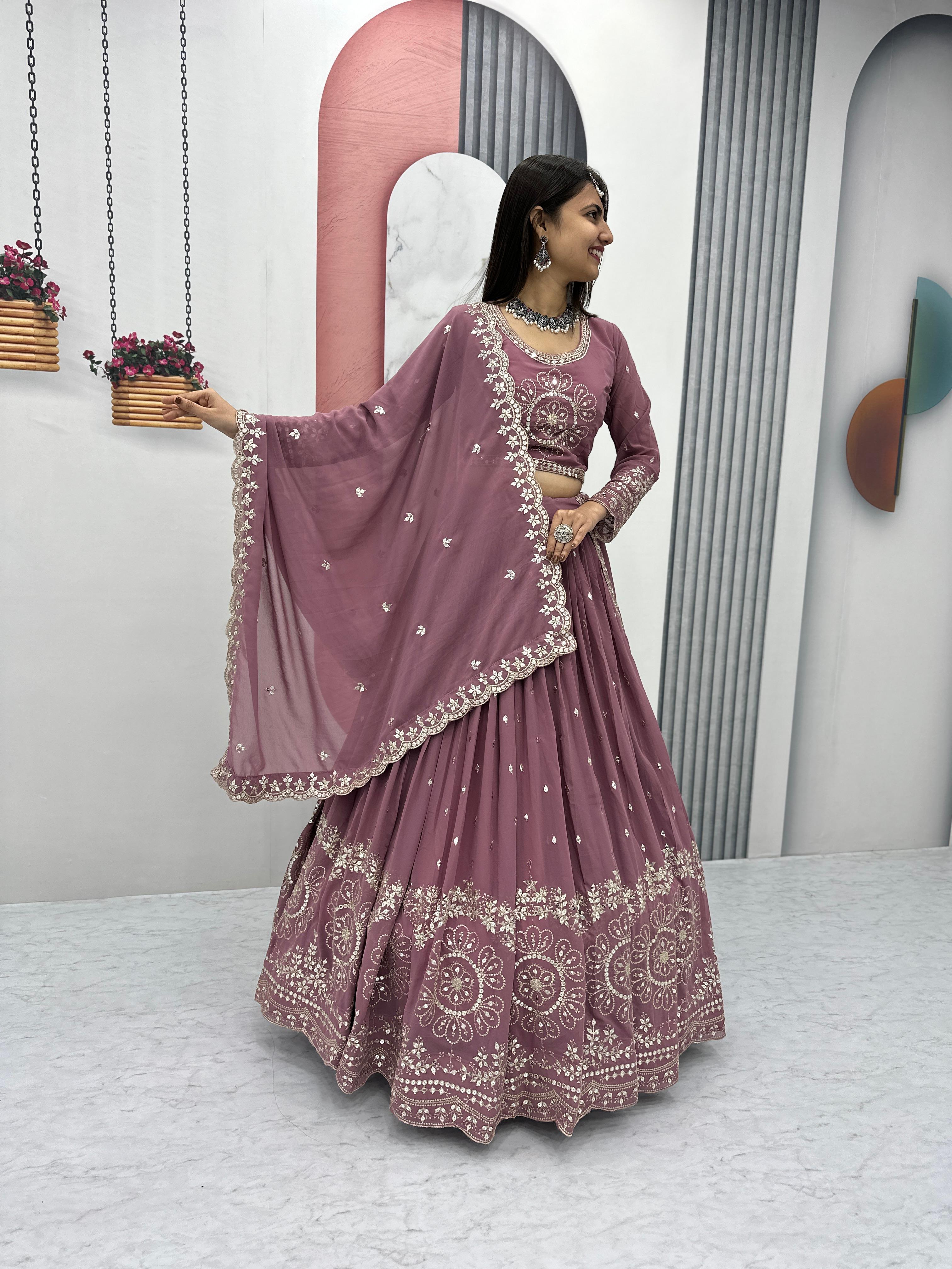Heavy Fox Georgette With Heavy Embroidery Lehenga Choli
