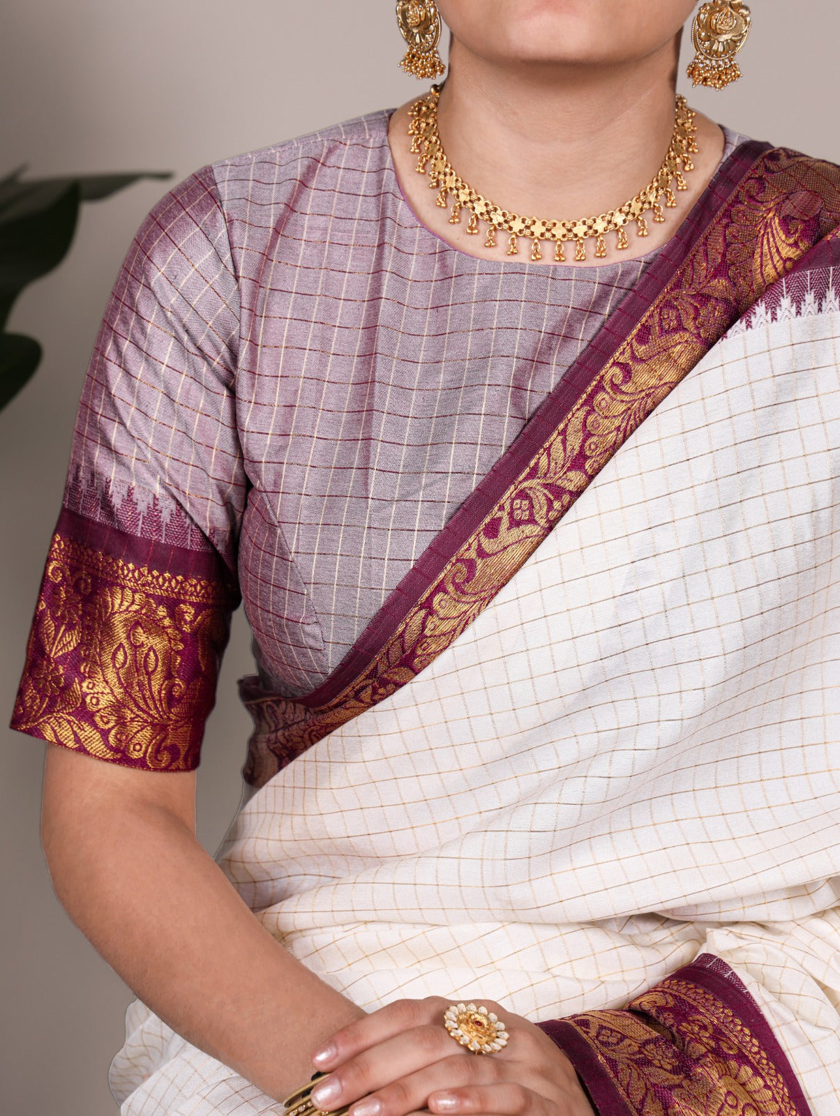 Poli Cotton Chex Saree