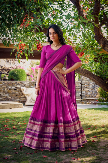 Pure Chanderi  Lehenga Choli