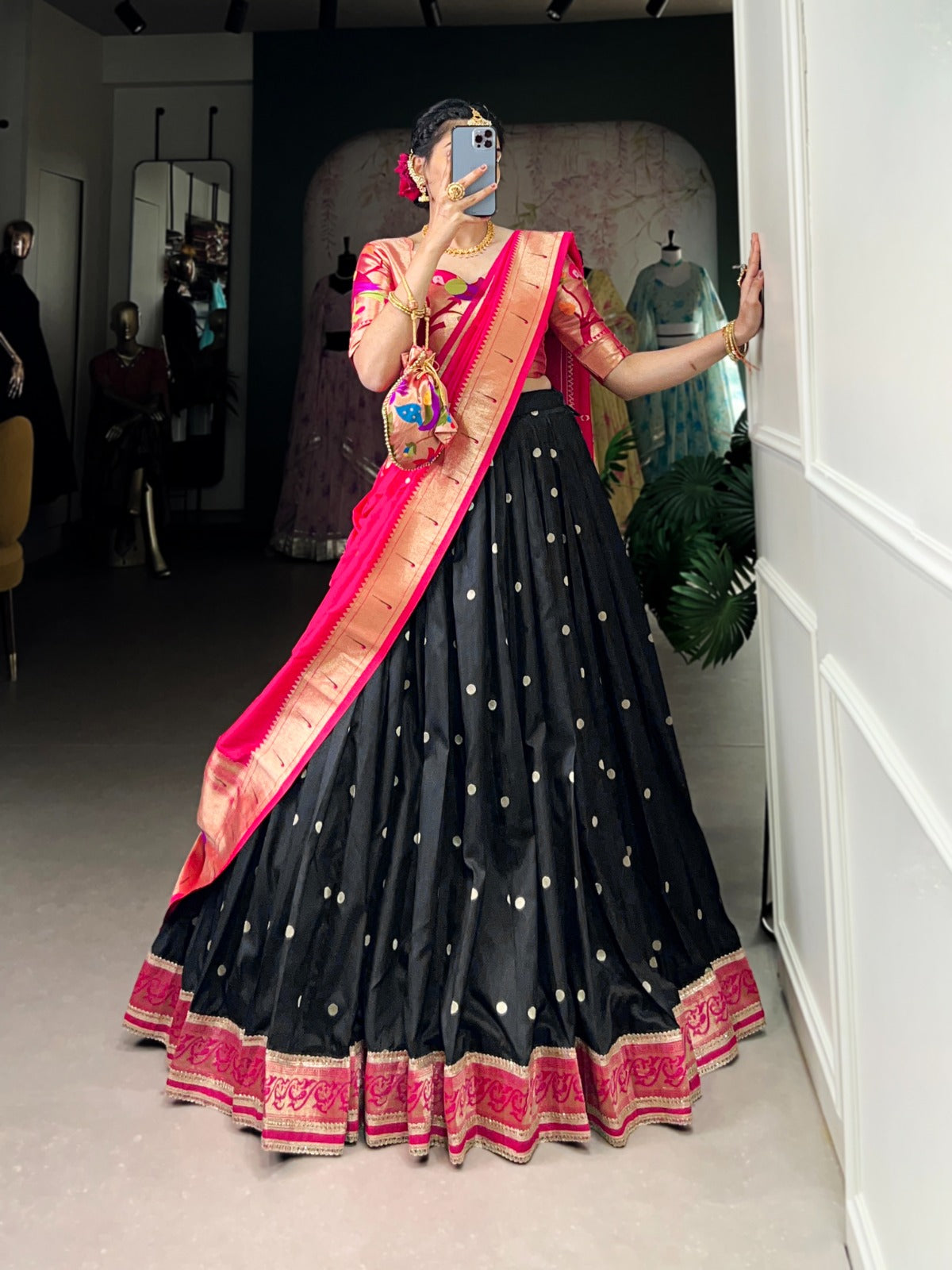 Jacquard Silk (Paithani)  Lehenga Choli