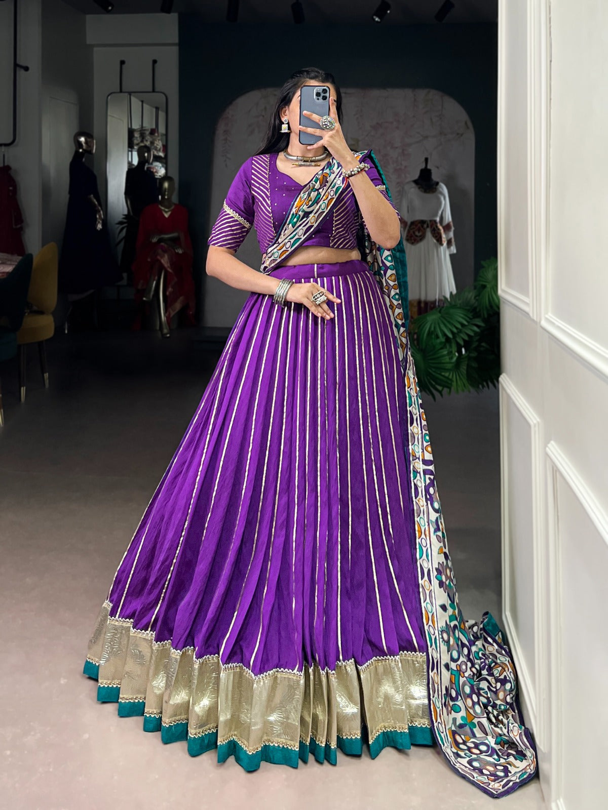 Soft Velvet Radiant Borders & Traditional Dupatta Lehenga Choli