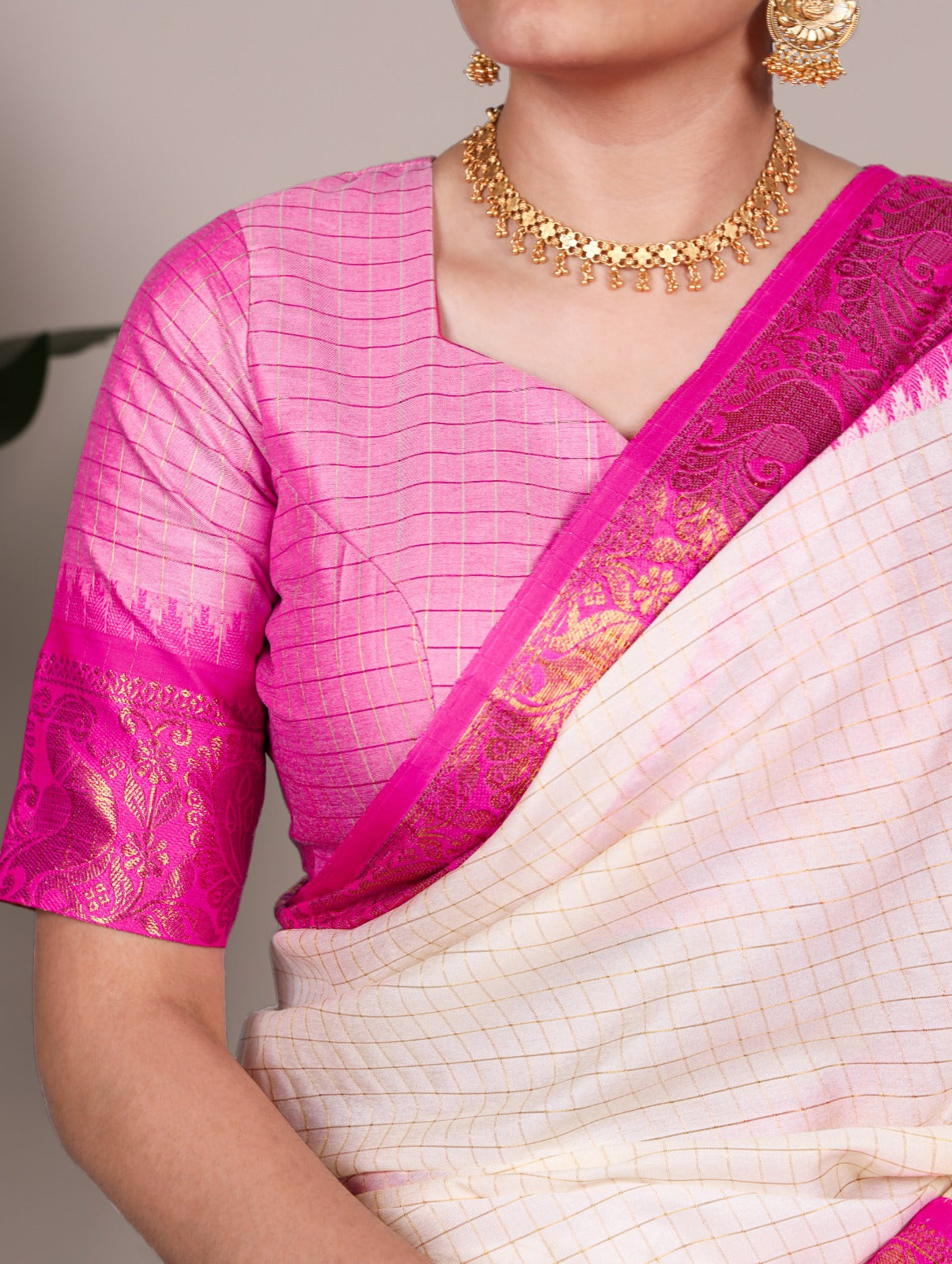 Poli Cotton Chex Saree