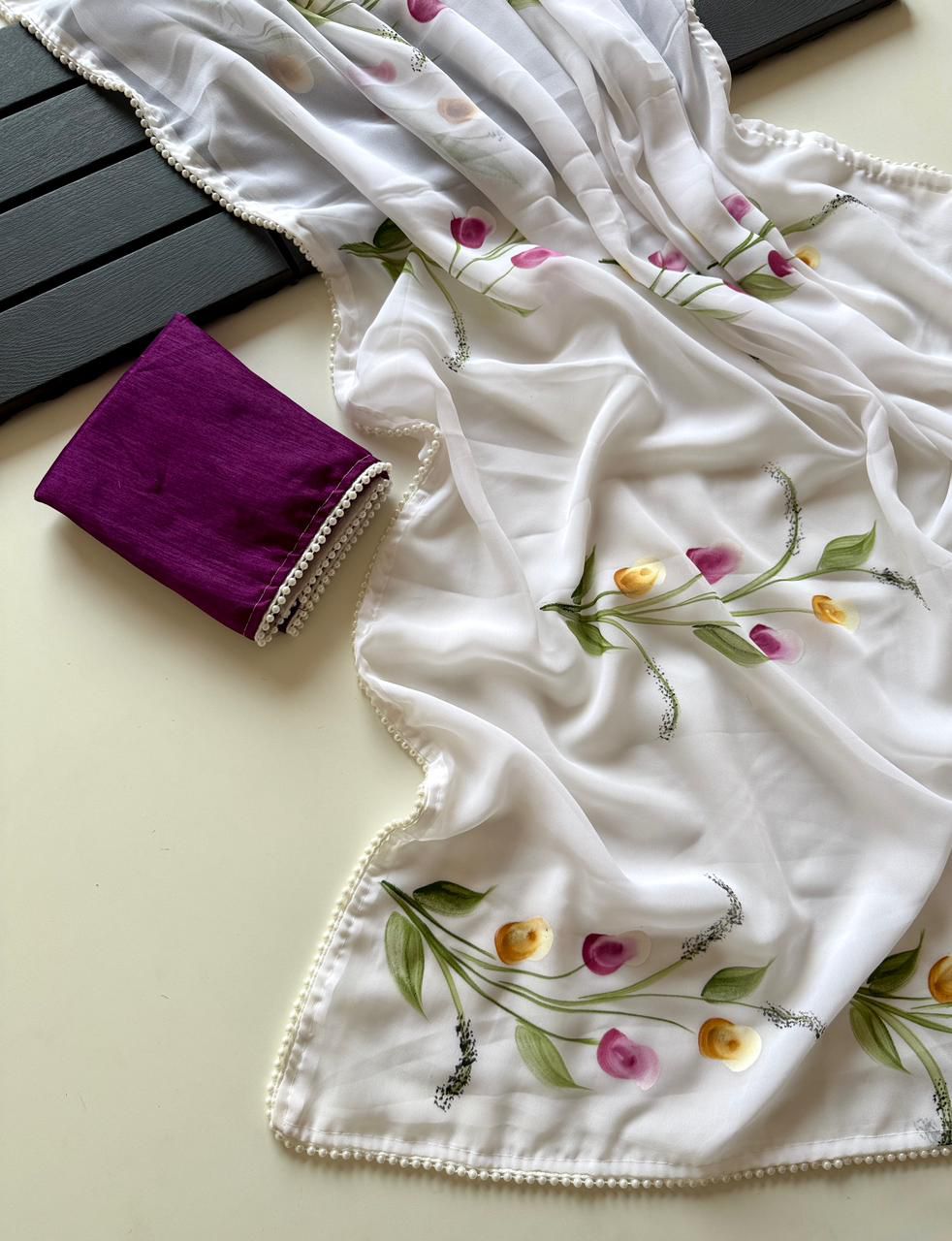 Floral Georgette Saree