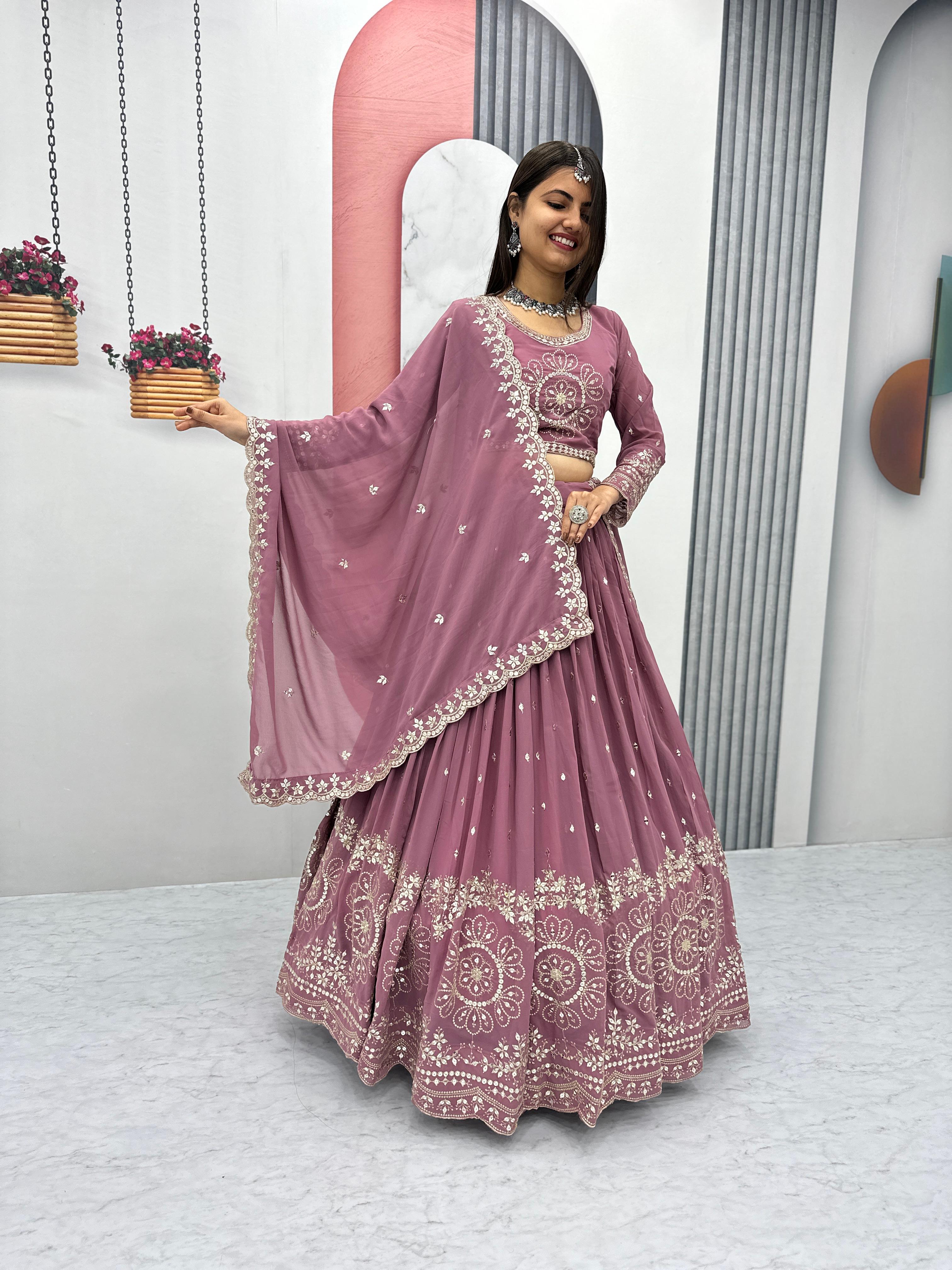 Heavy Fox Georgette With Heavy Embroidery Lehenga Choli