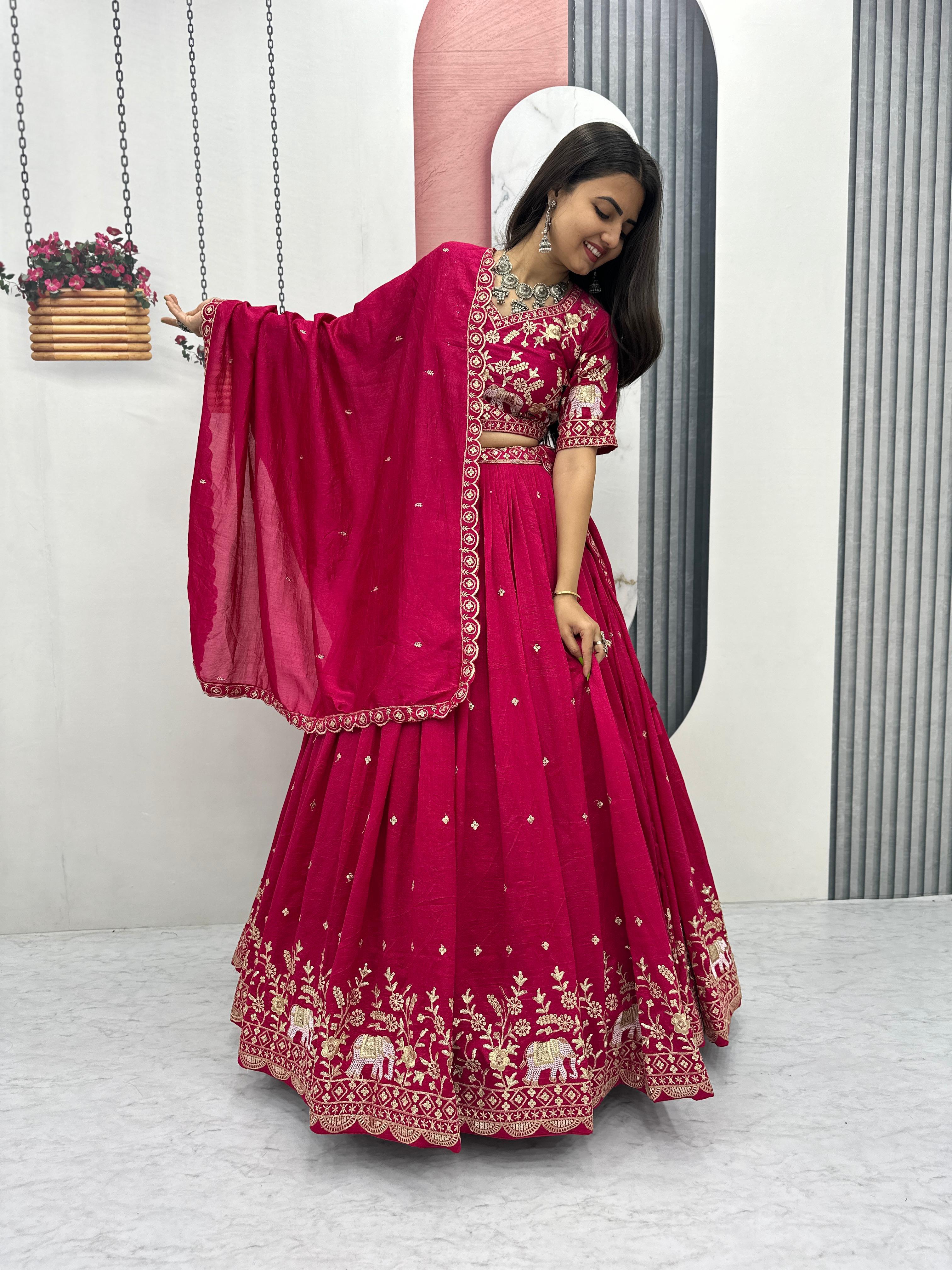 Vichitra Silk Lehenga Choli