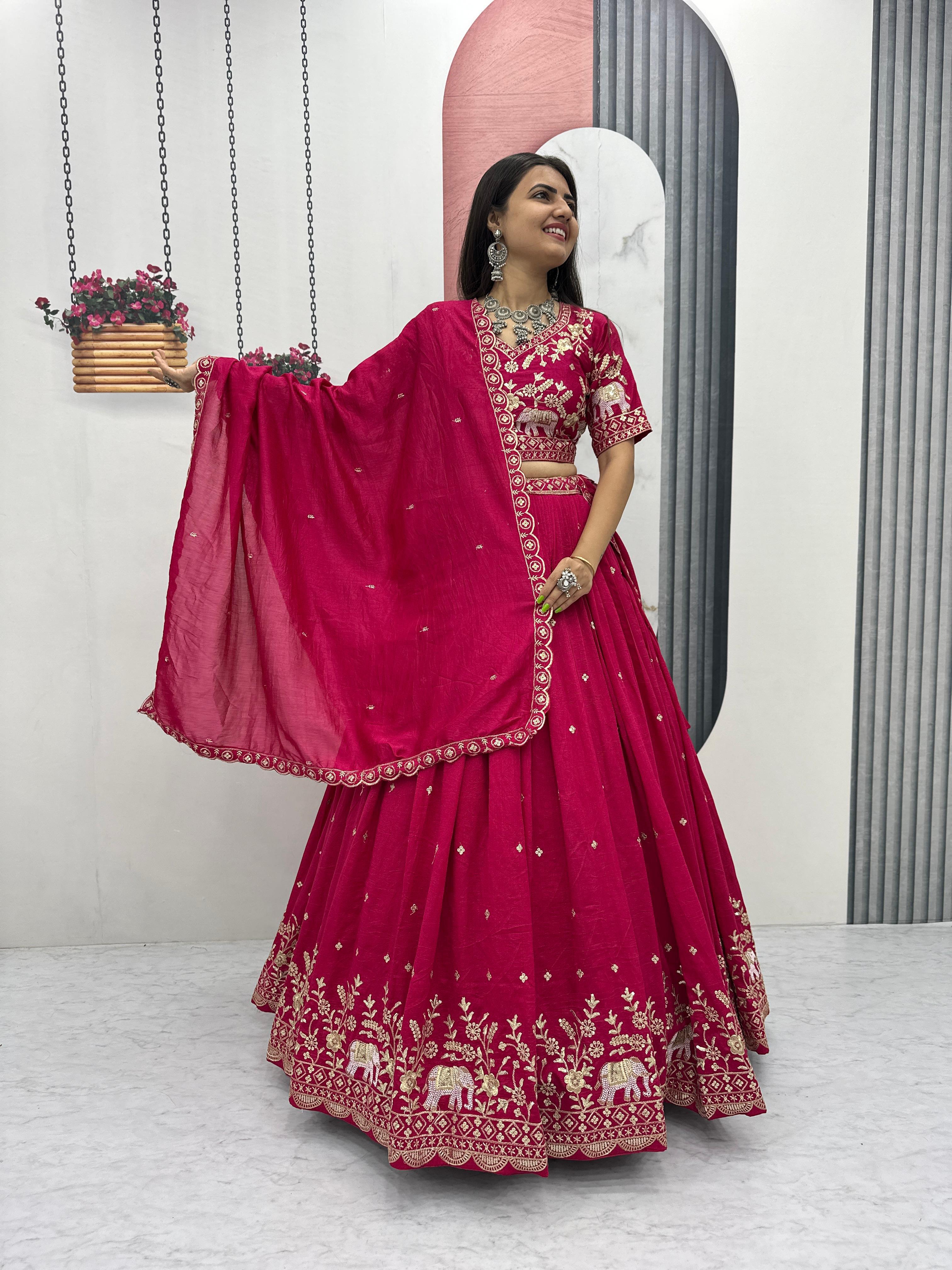 Vichitra Silk Lehenga Choli