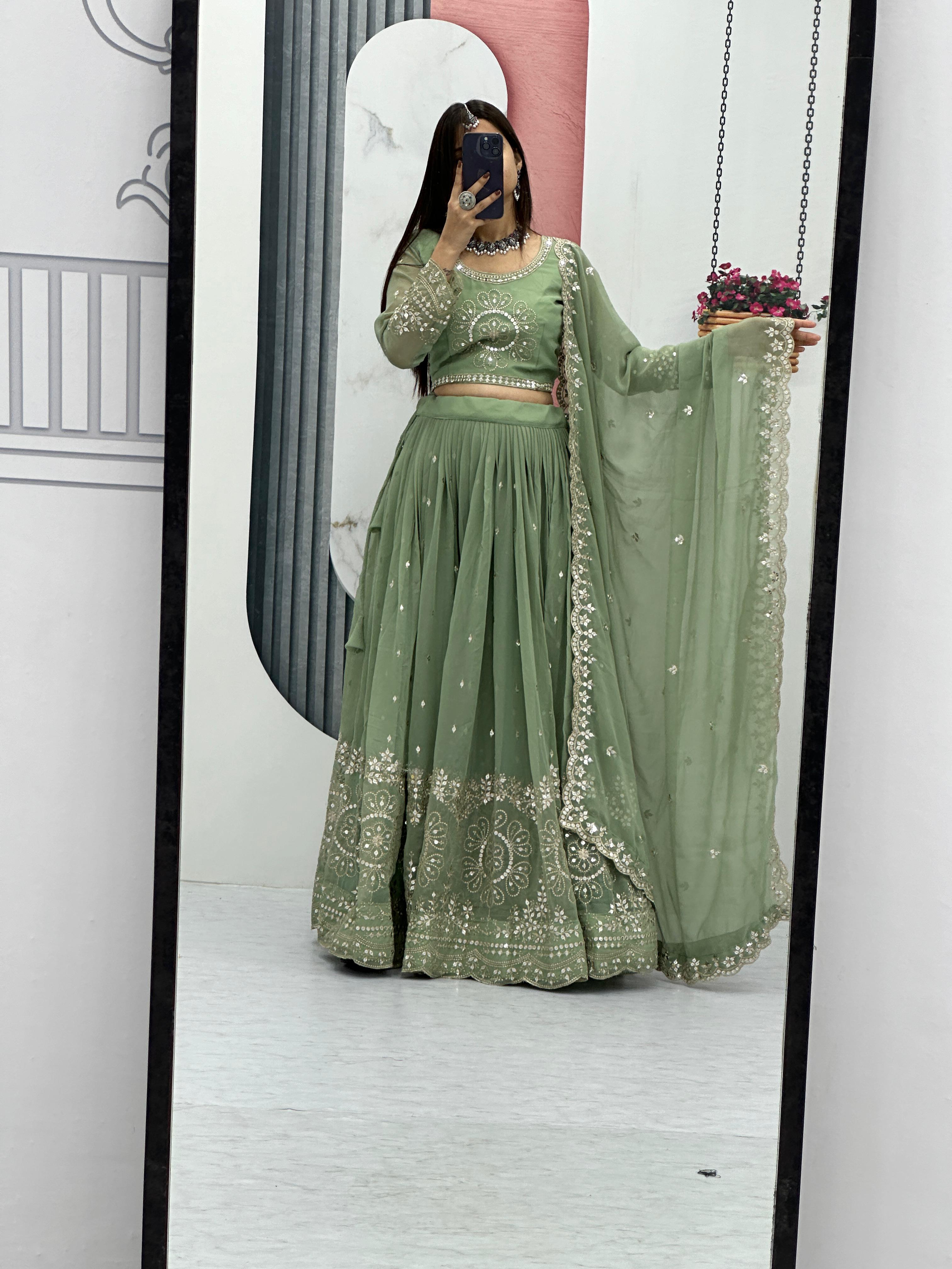 Heavy Fox Georgette With Heavy Embroidery Lehenga Choli