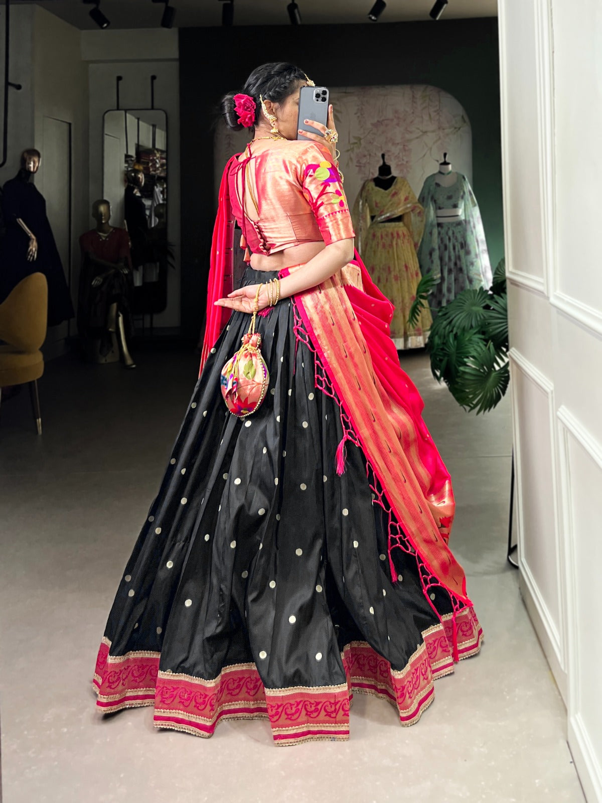 Jacquard Silk (Paithani)  Lehenga Choli