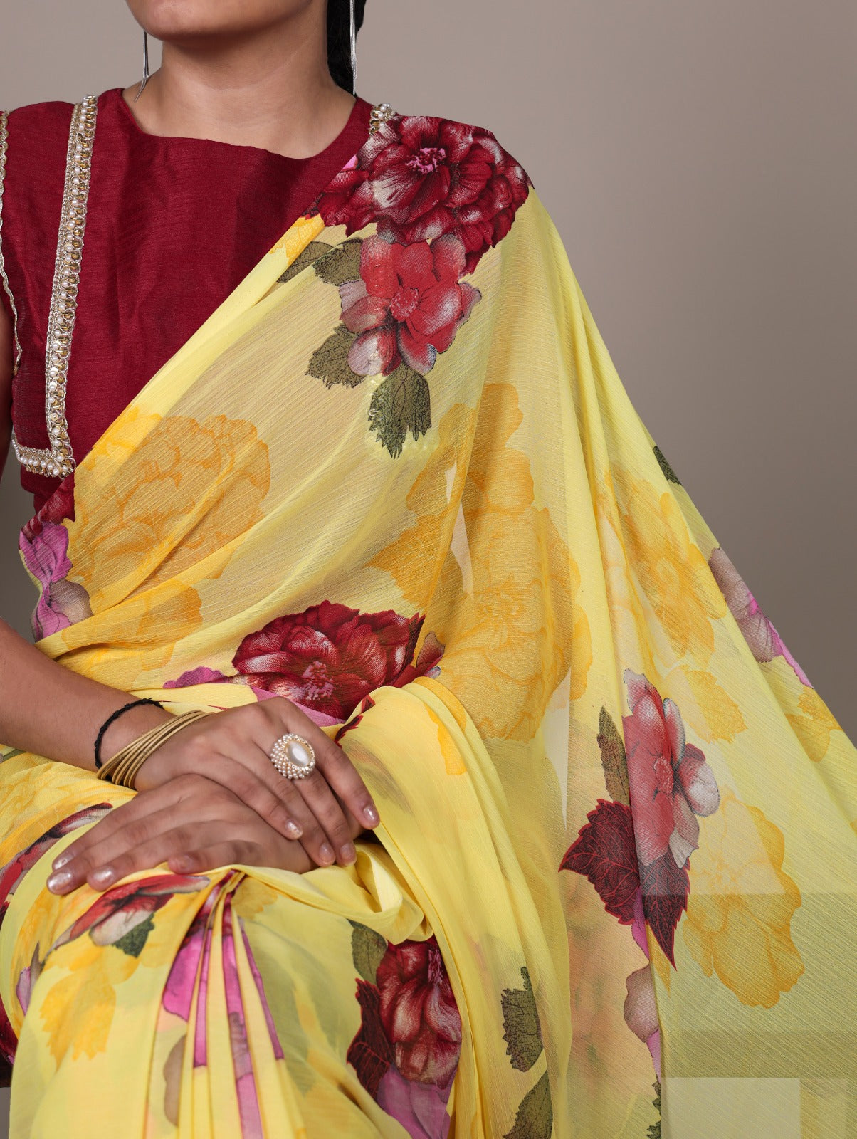 Chiffon Floral Printed Saree