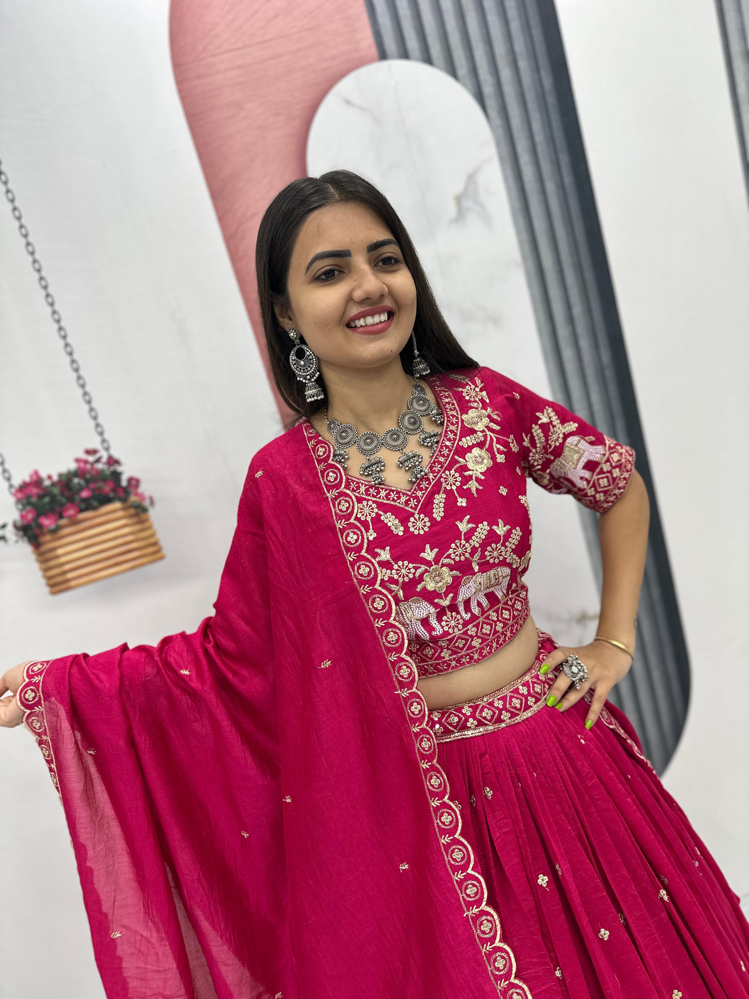Vichitra Silk Lehenga Choli