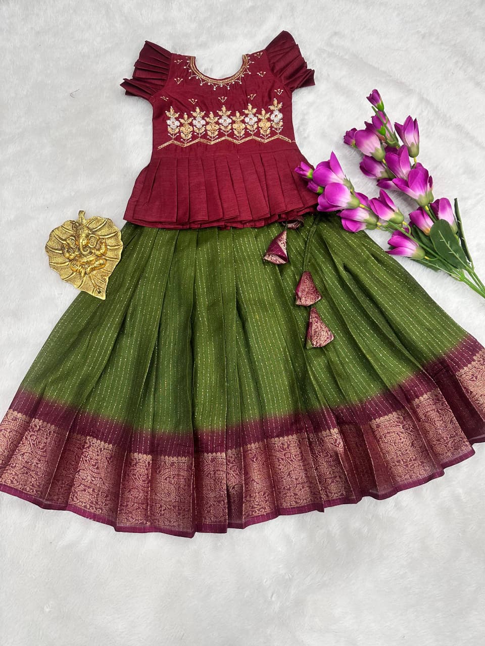 Kids Heavy Silk Lehenga Choli
