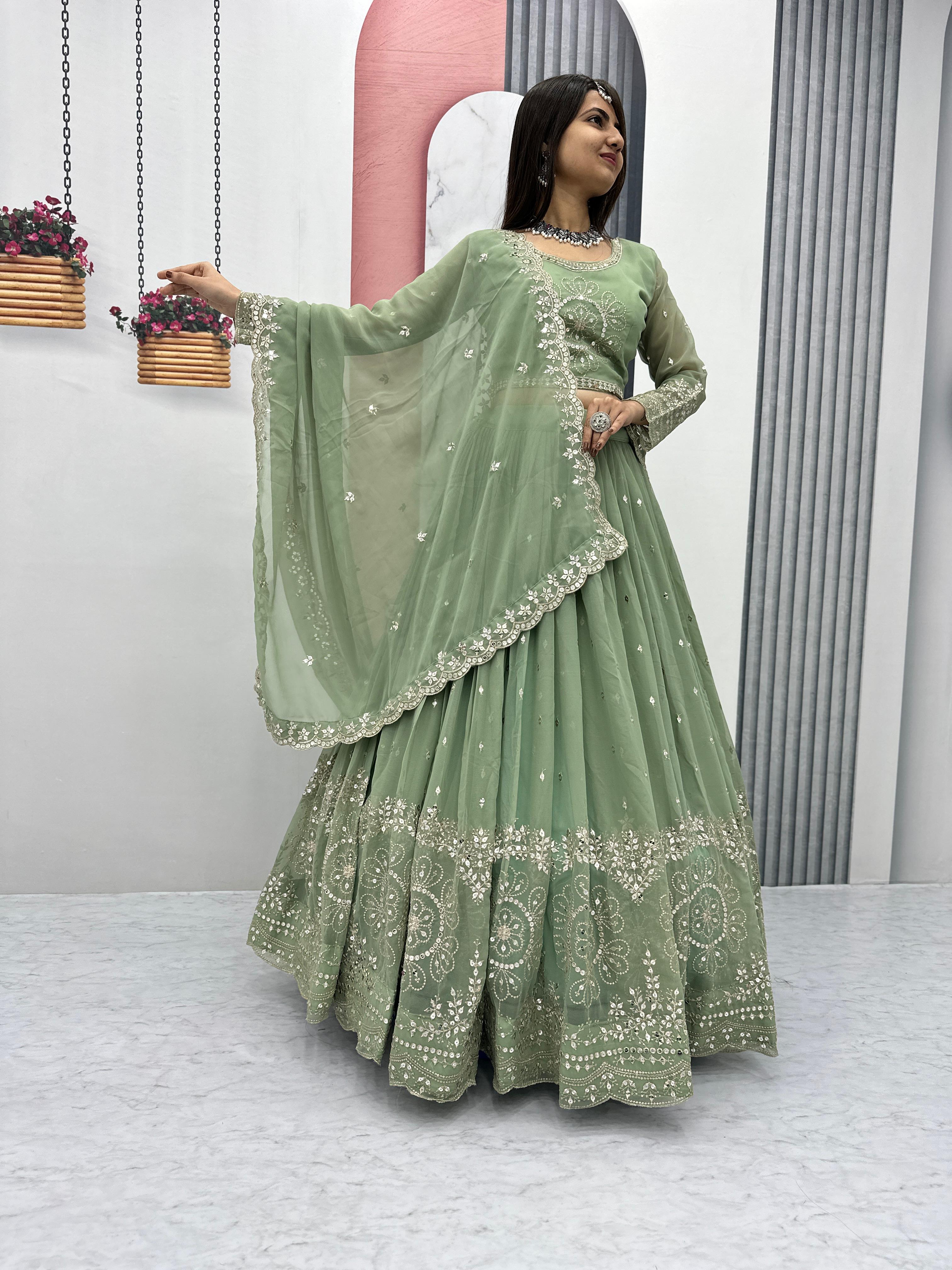 Heavy Fox Georgette With Heavy Embroidery Lehenga Choli