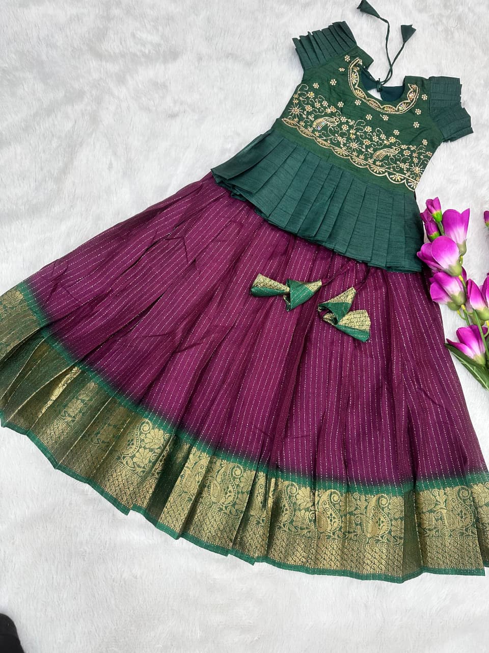 Kids Heavy Silk Lehenga Choli