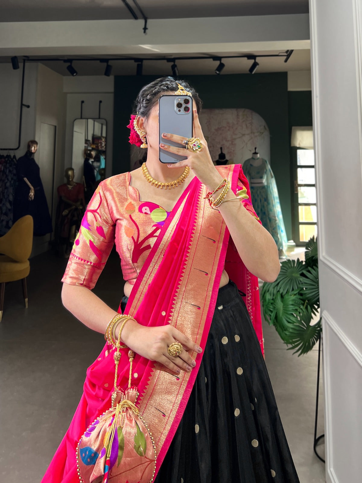 Jacquard Silk (Paithani)  Lehenga Choli