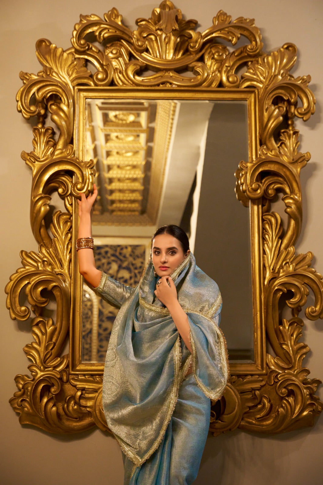 Shimmering in zari and sequins