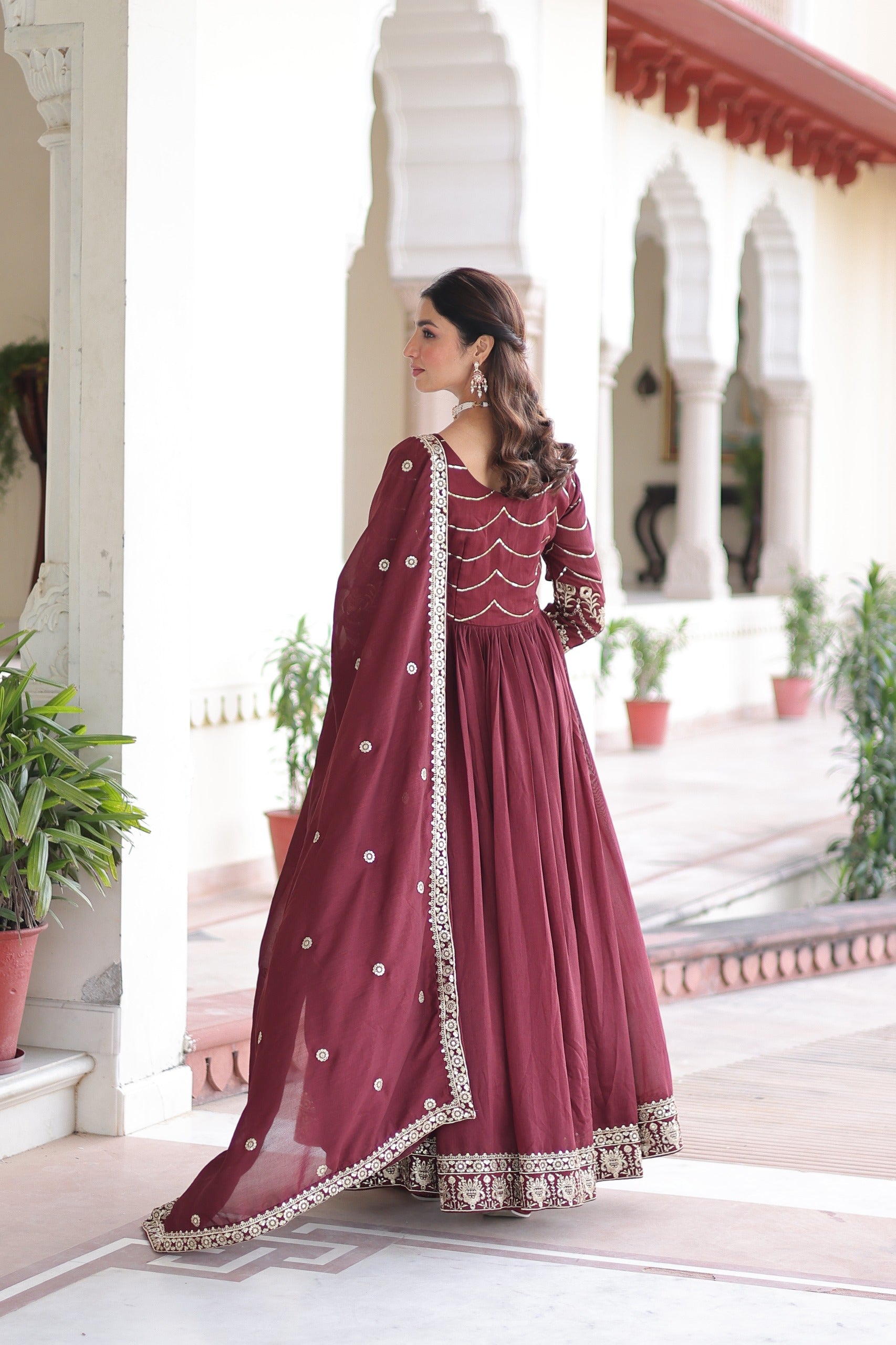 Vichitra Silk Gown