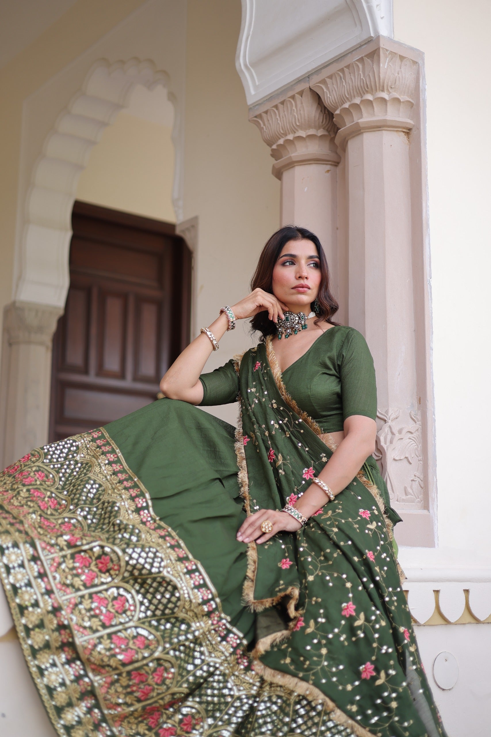 Vichitra Silk Lehenga Choli