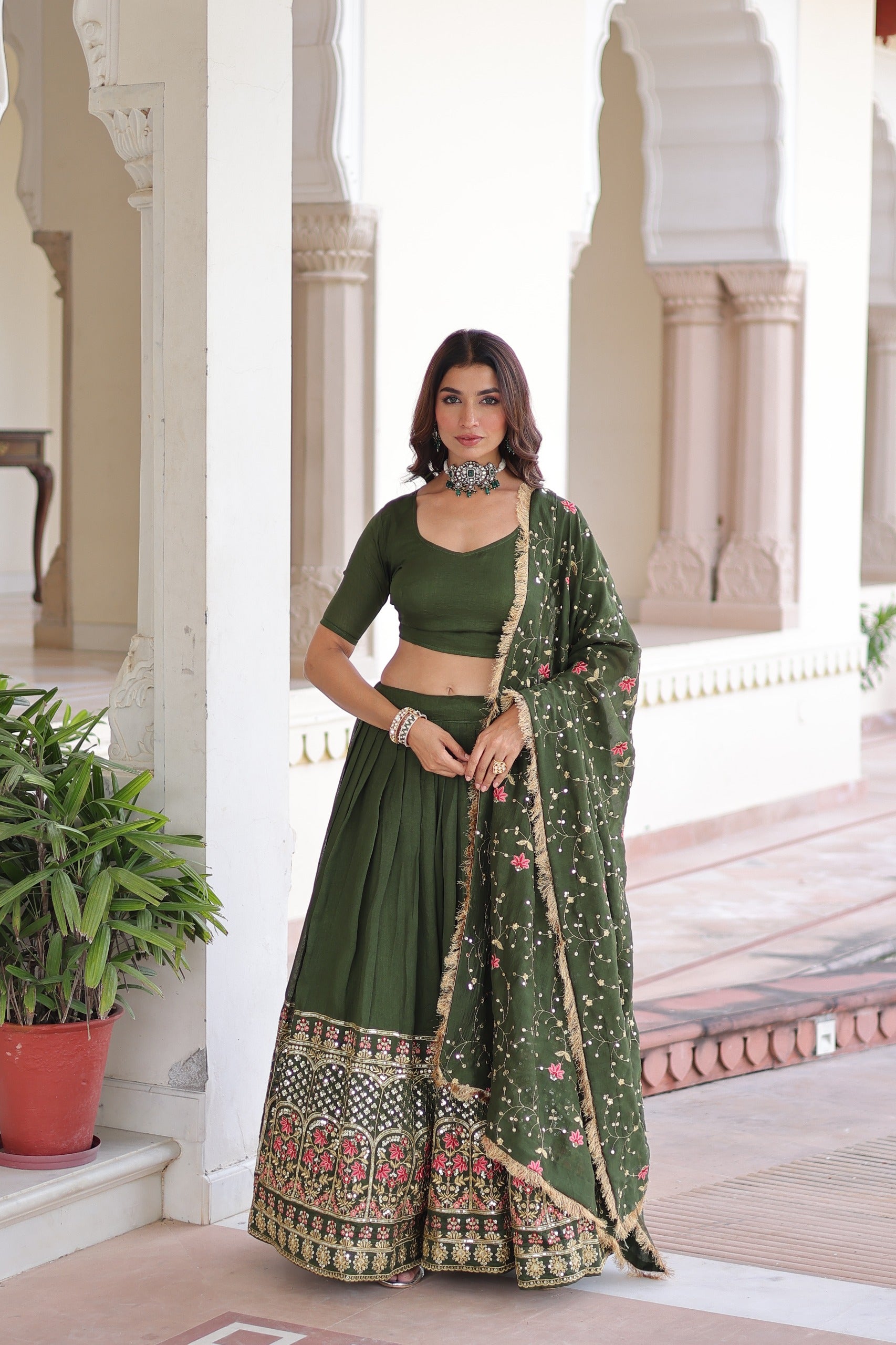 Vichitra Silk Lehenga Choli