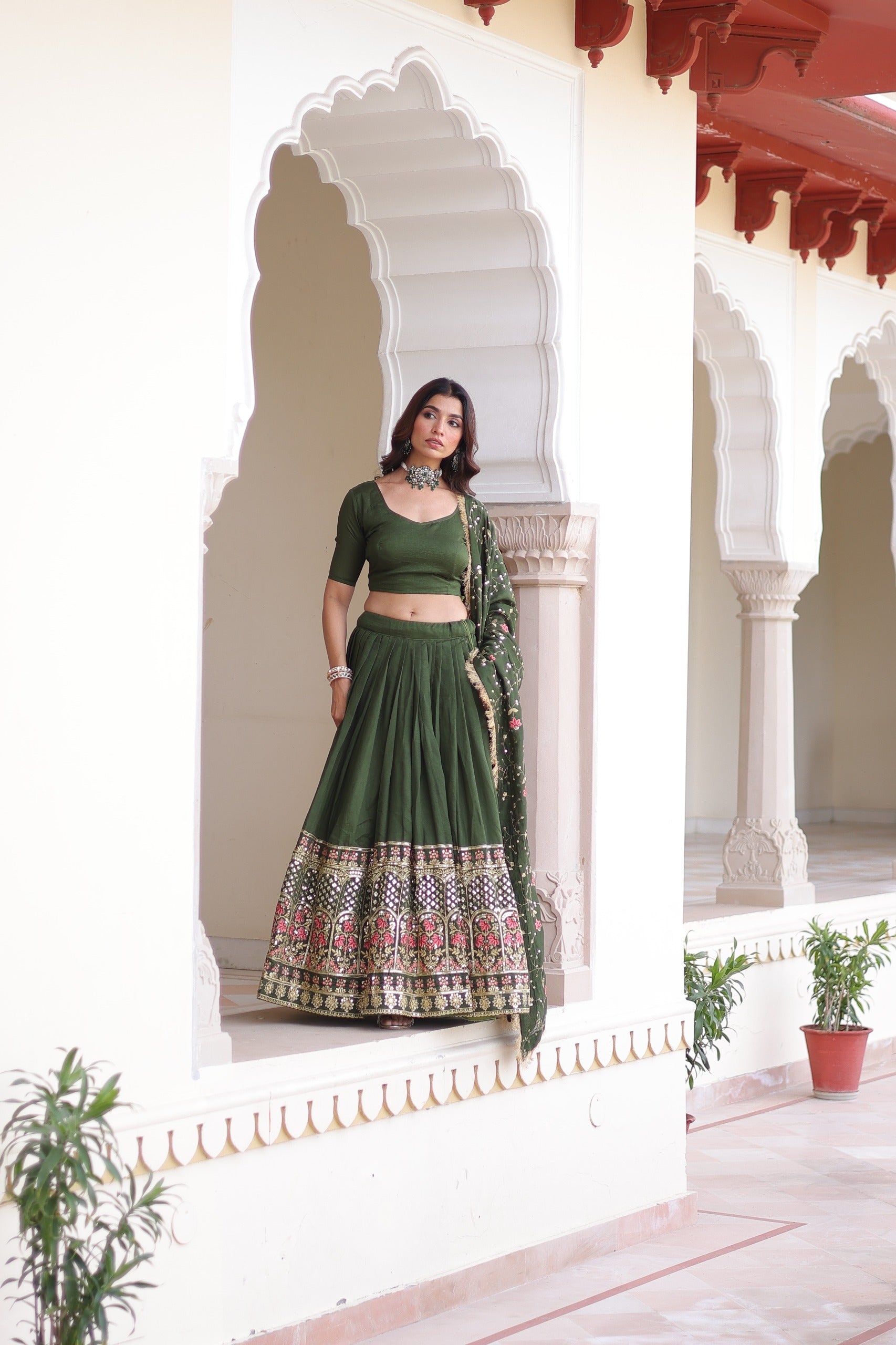 Vichitra Silk Lehenga Choli