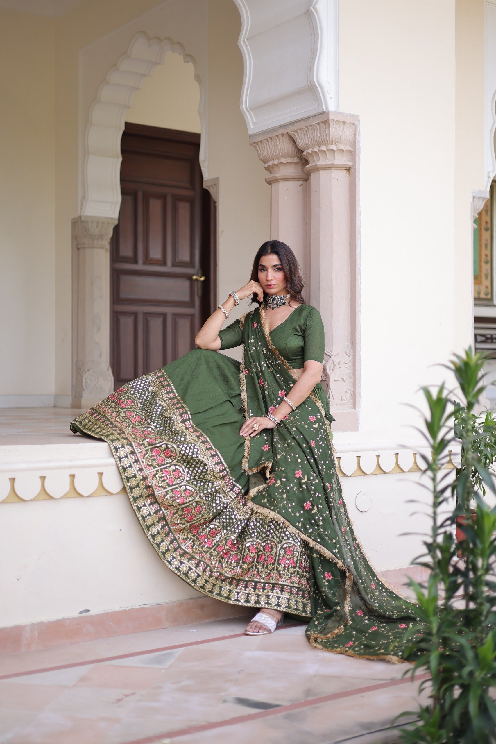 Vichitra Silk Lehenga Choli