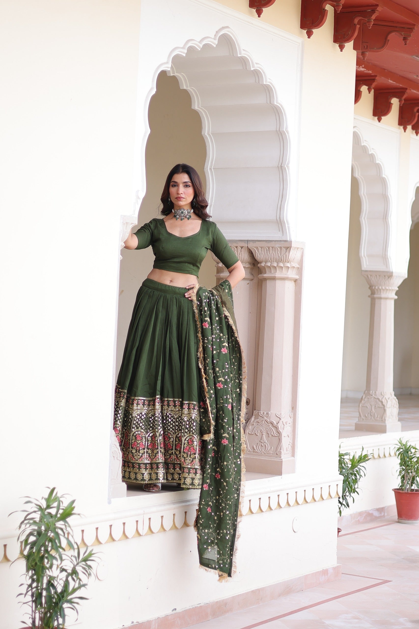 Vichitra Silk Lehenga Choli