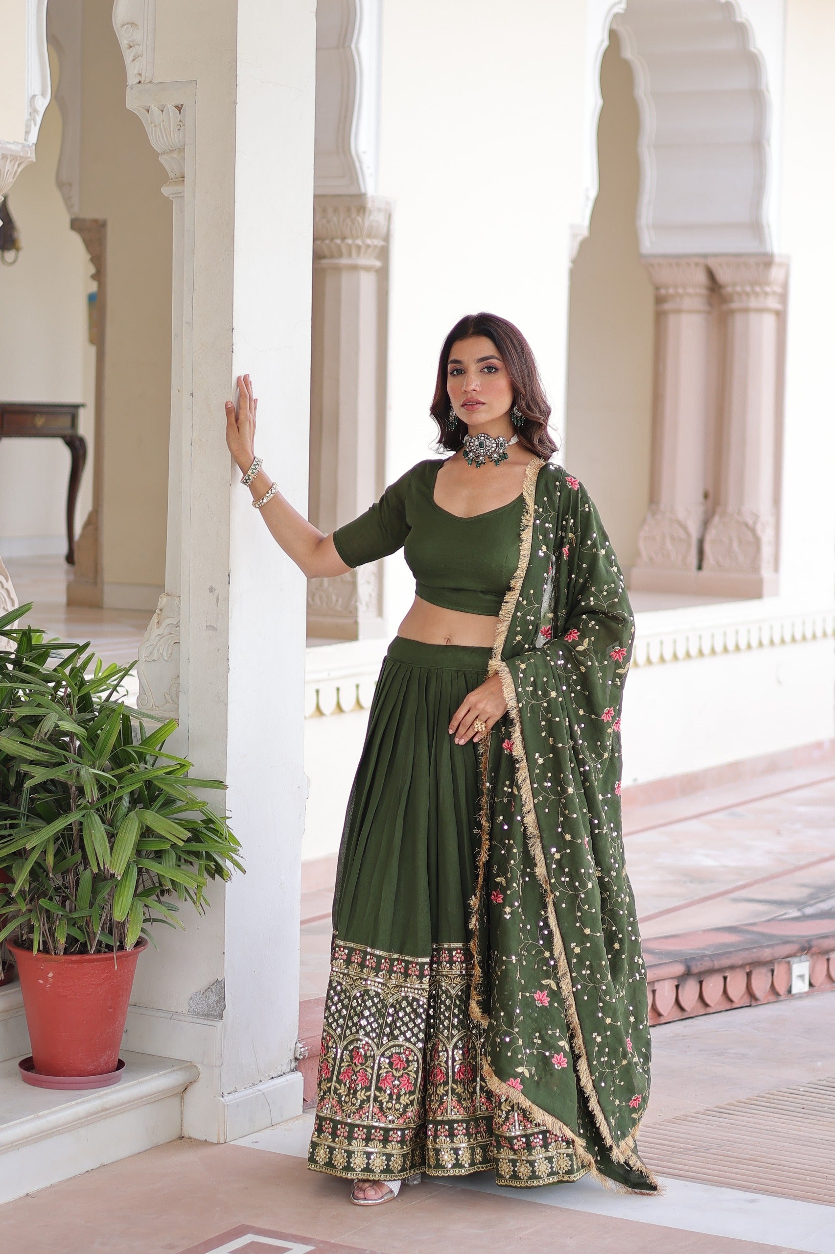 Vichitra Silk Lehenga Choli