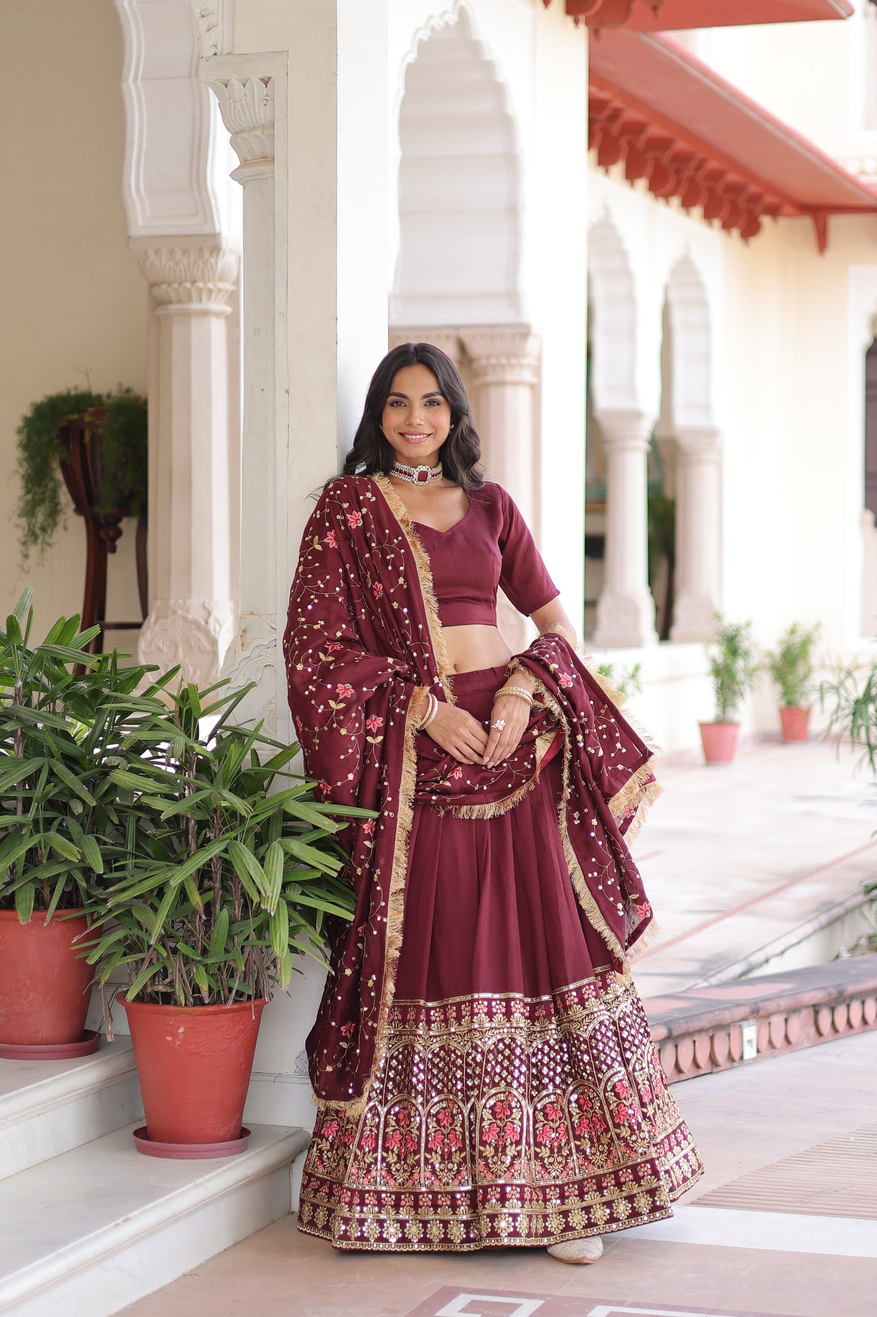 Vichitra Silk Lehenga Choli
