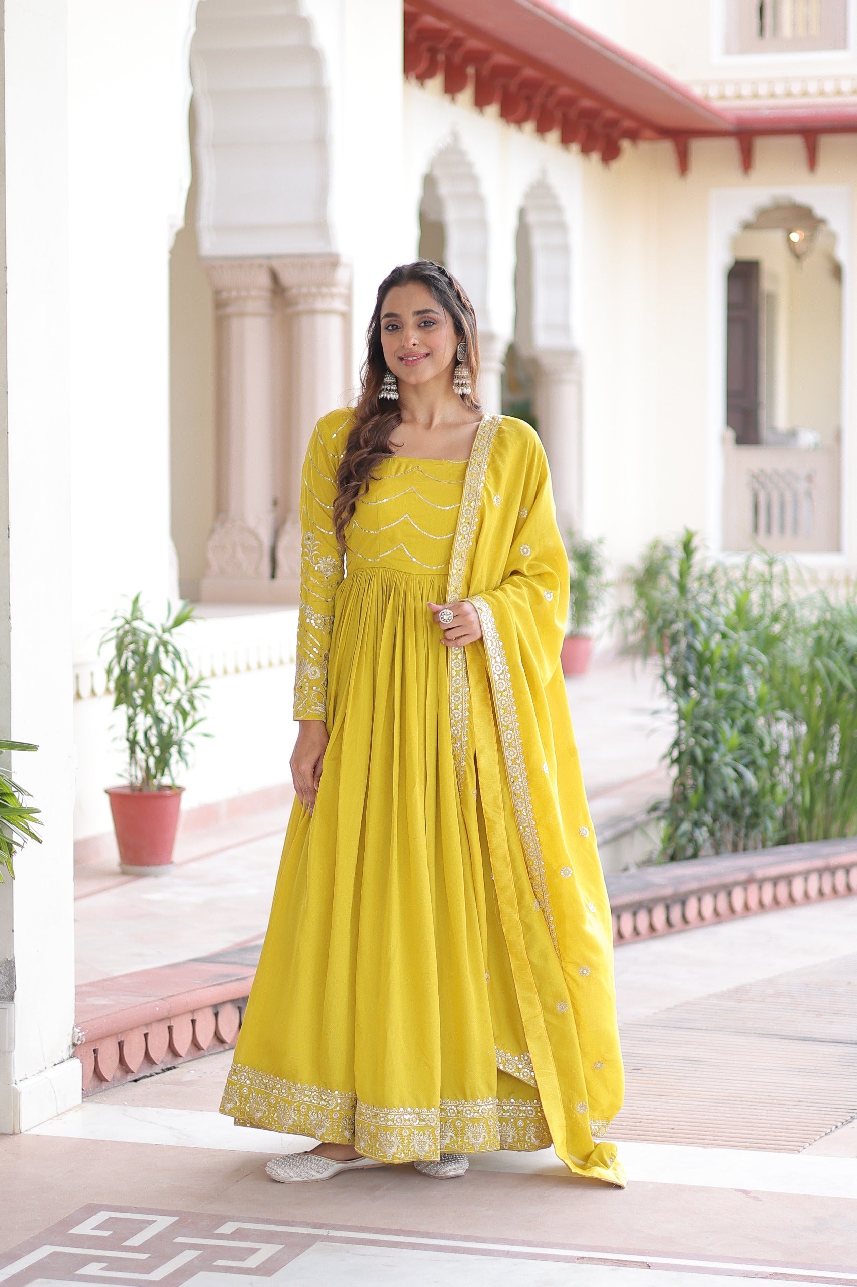 Vichitra Silk Gown