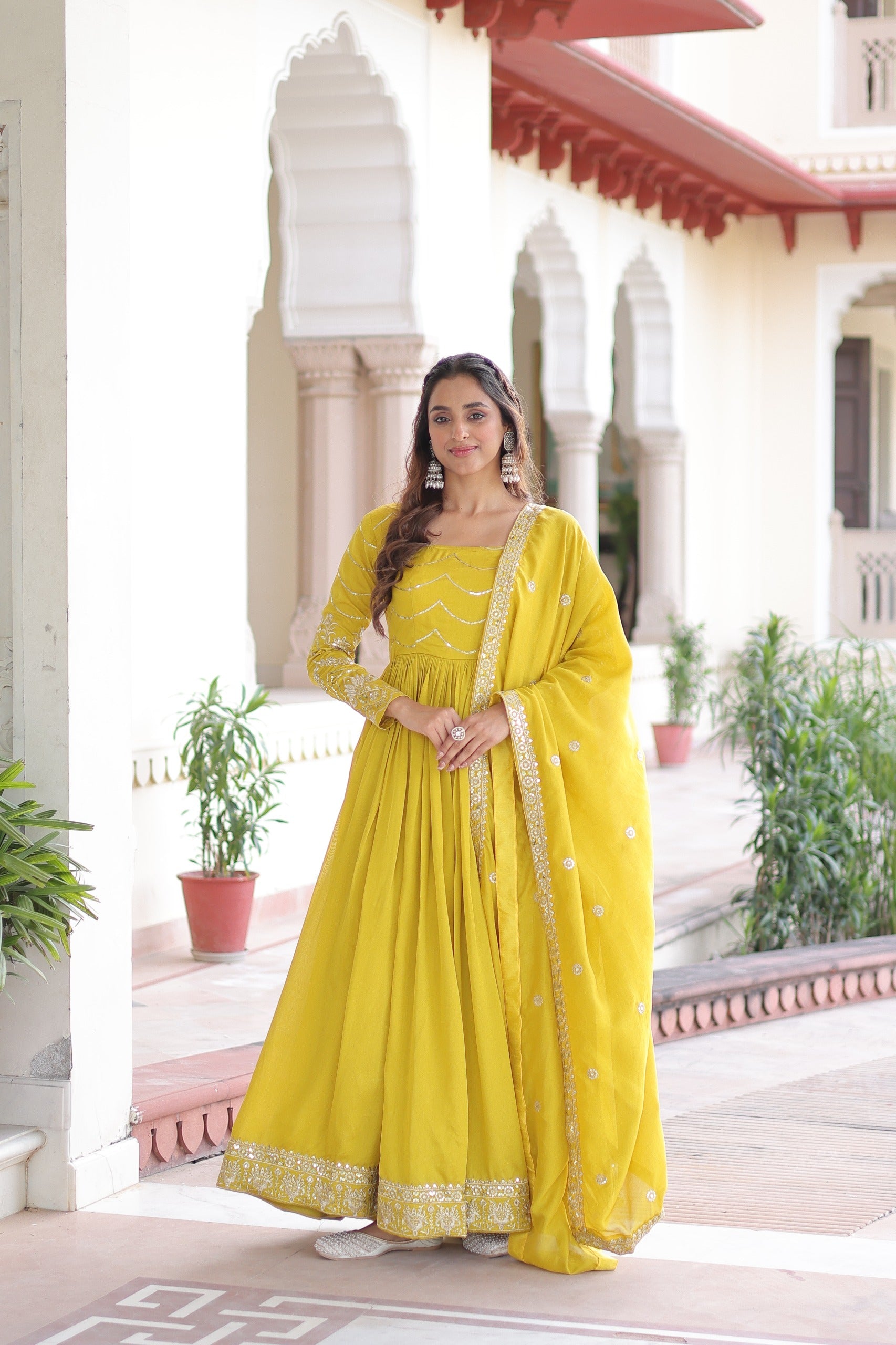 Vichitra Silk Gown