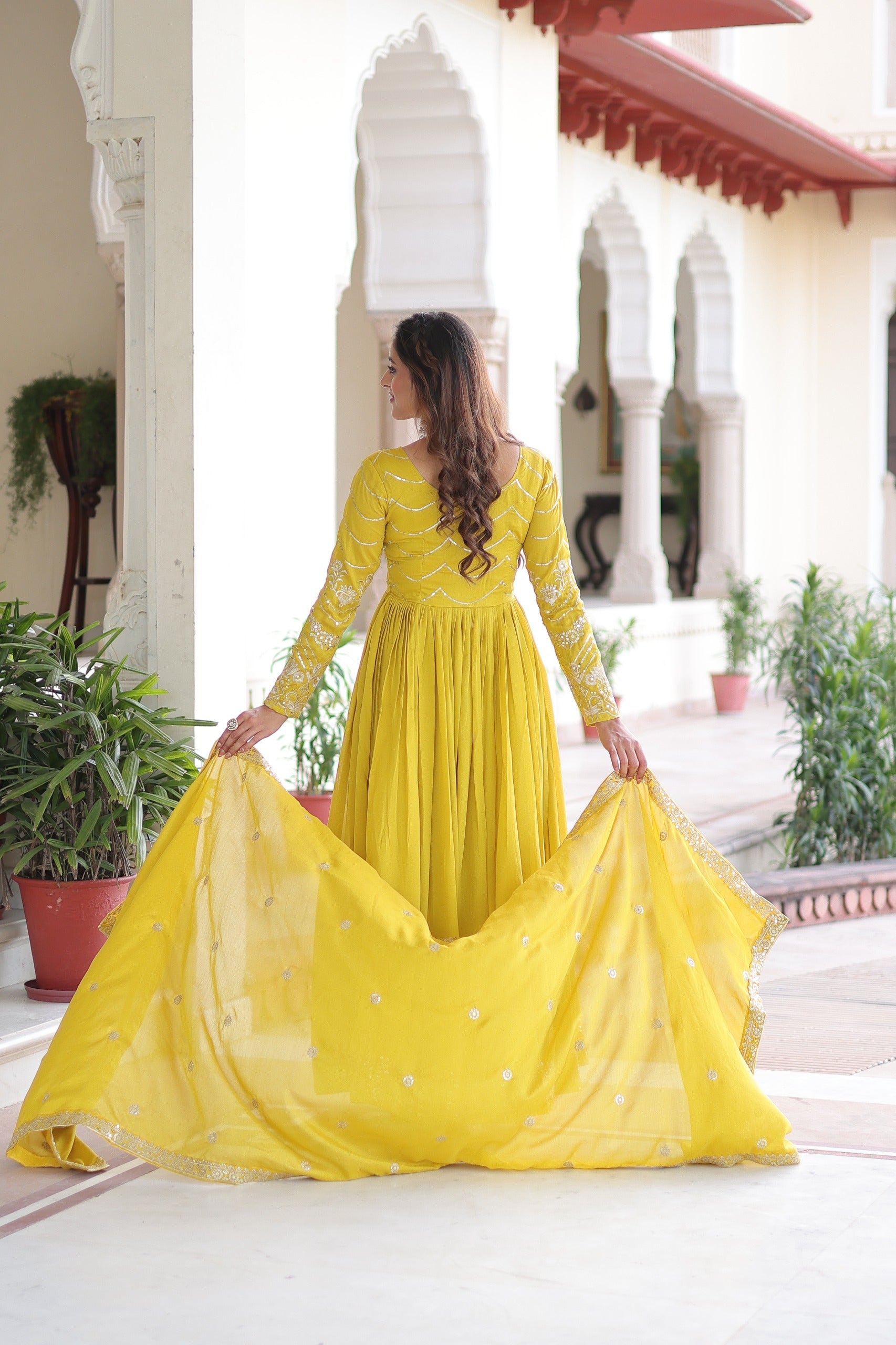Vichitra Silk Gown